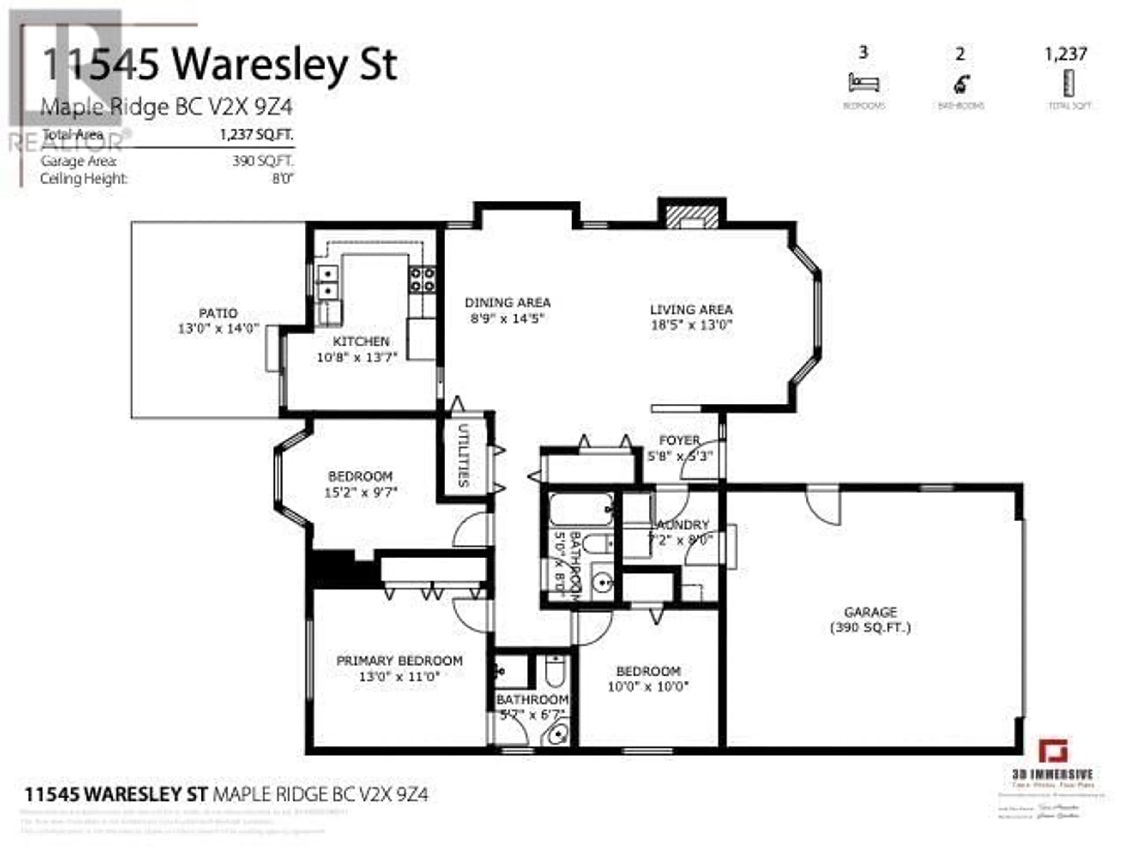 Floor plan for 11545 WARESLEY STREET, Maple Ridge British Columbia V2X9Z4