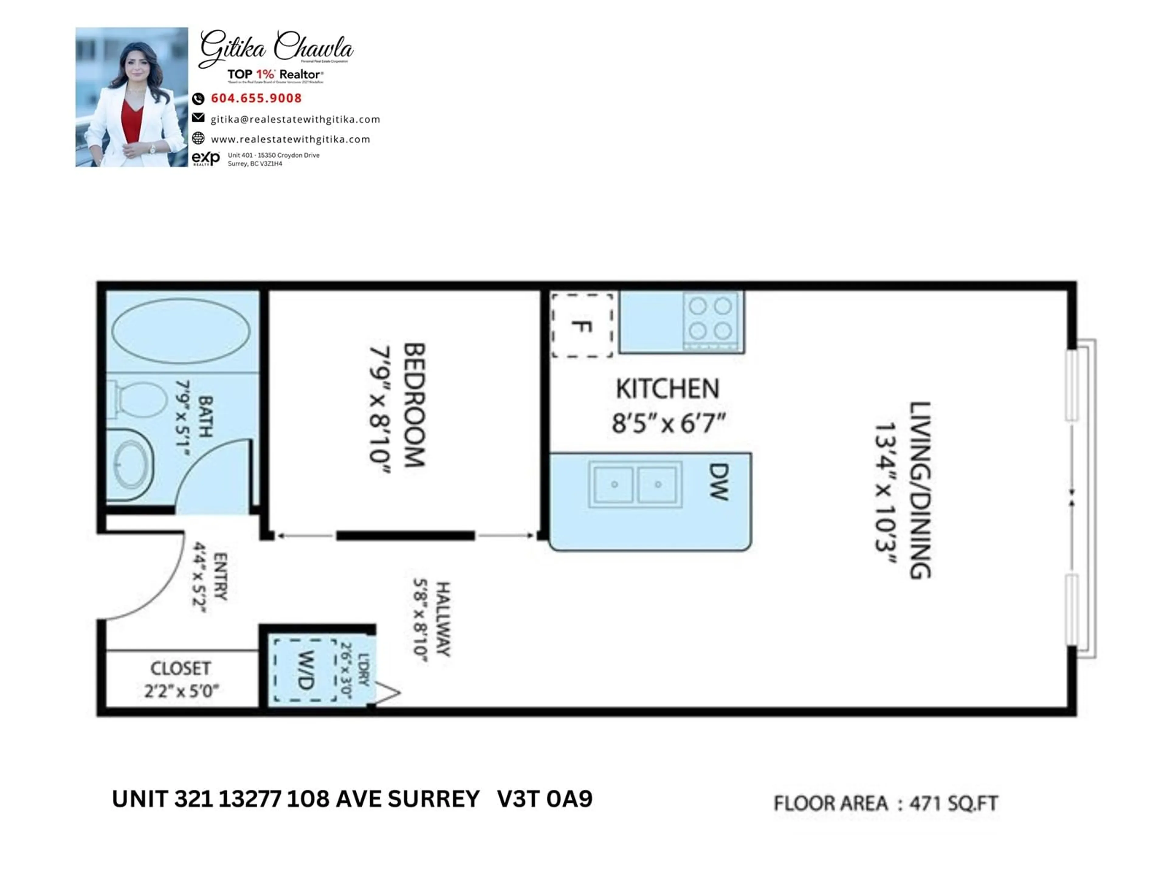 Floor plan for 321 13277 108 AVENUE, Surrey British Columbia V3T0A9