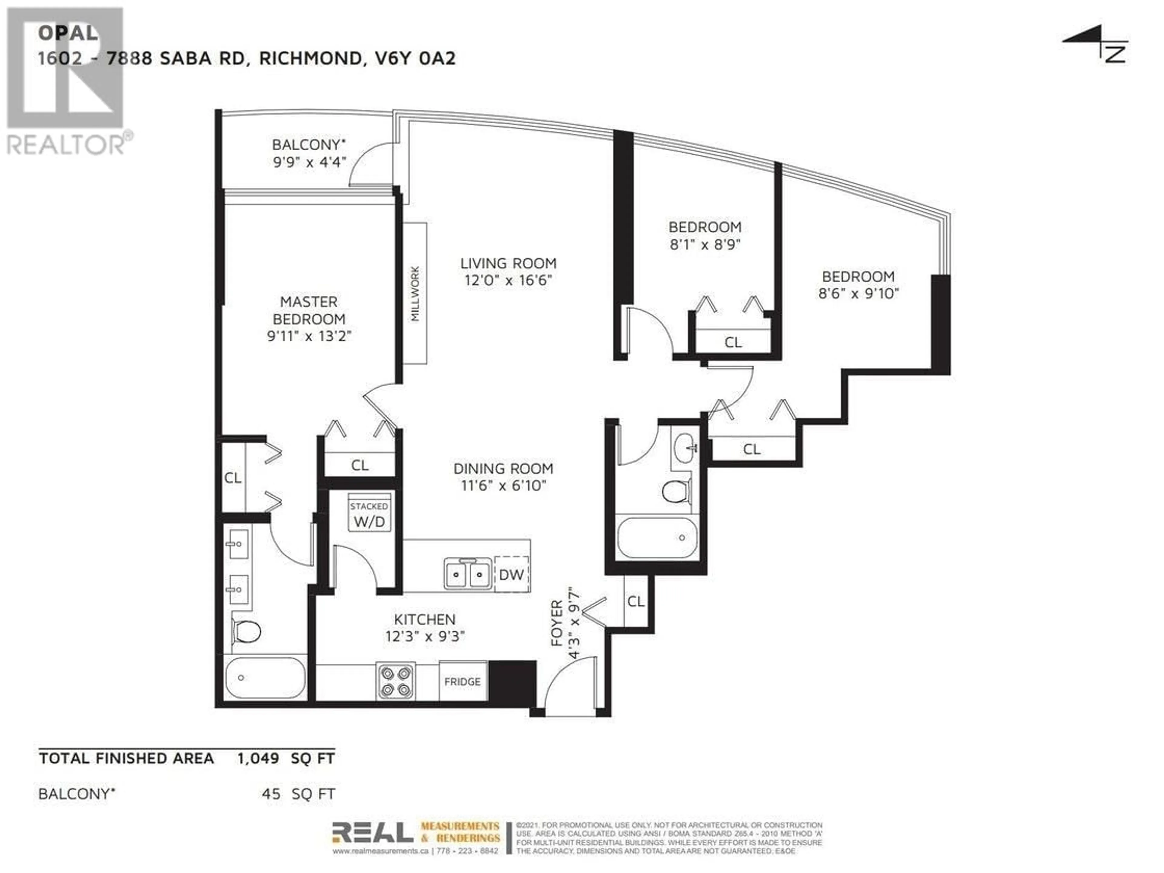 Floor plan for 1602 7888 SABA ROAD, Richmond British Columbia V6Y0A2