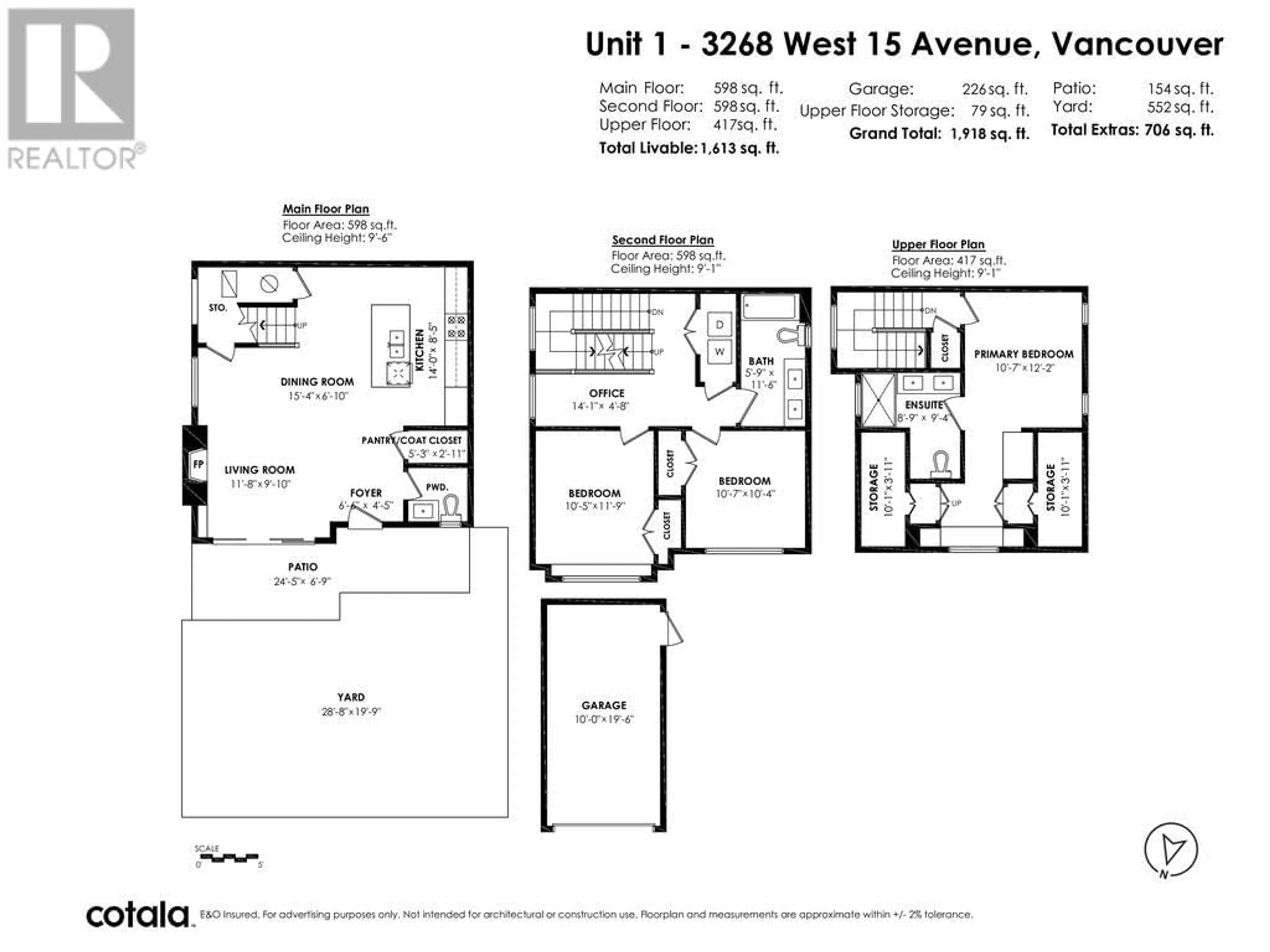 Floor plan for 1 3268 W 15TH AVENUE, Vancouver British Columbia V6K3A9