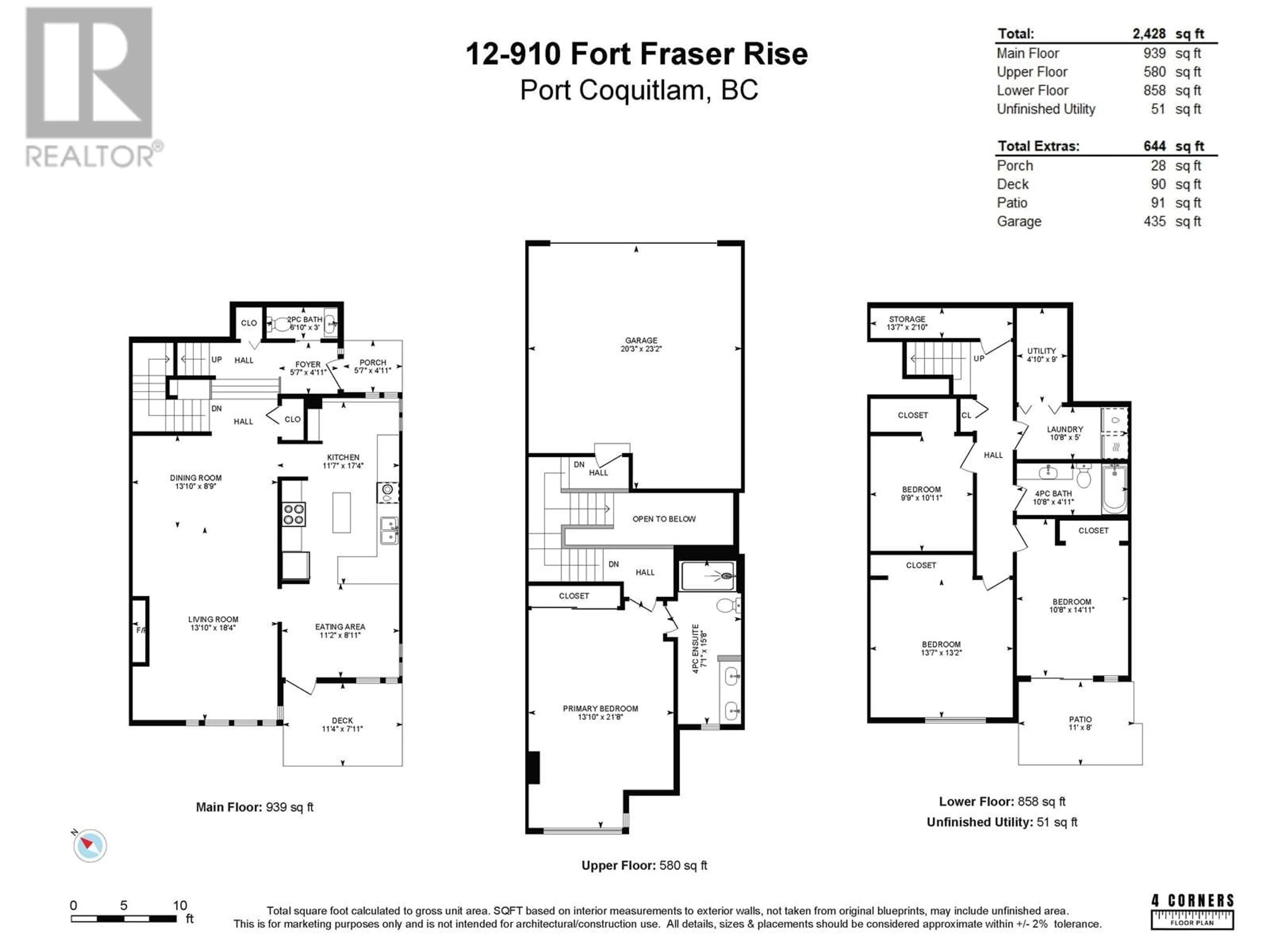 Floor plan for 12 910 FORT FRASER RISE, Port Coquitlam British Columbia V3C6K3