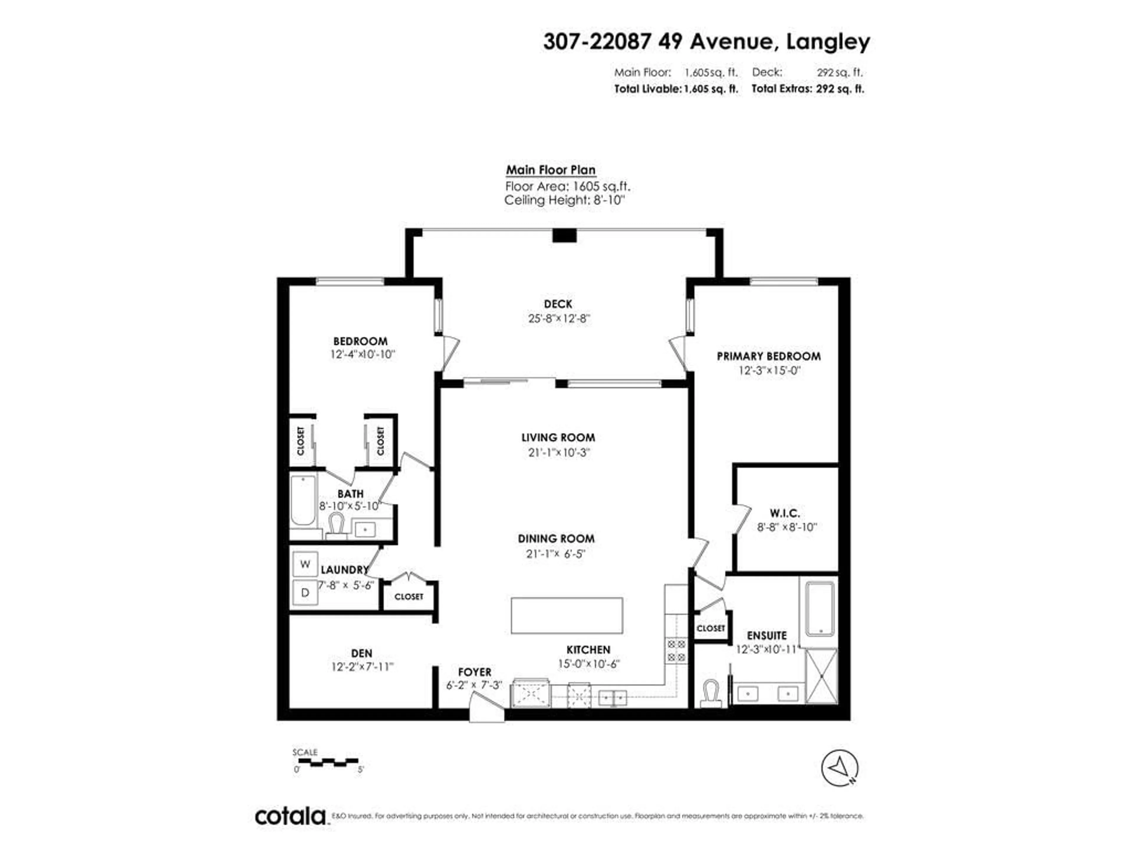 Floor plan for 307 22087 49 AVENUE, Langley British Columbia V3A0K4