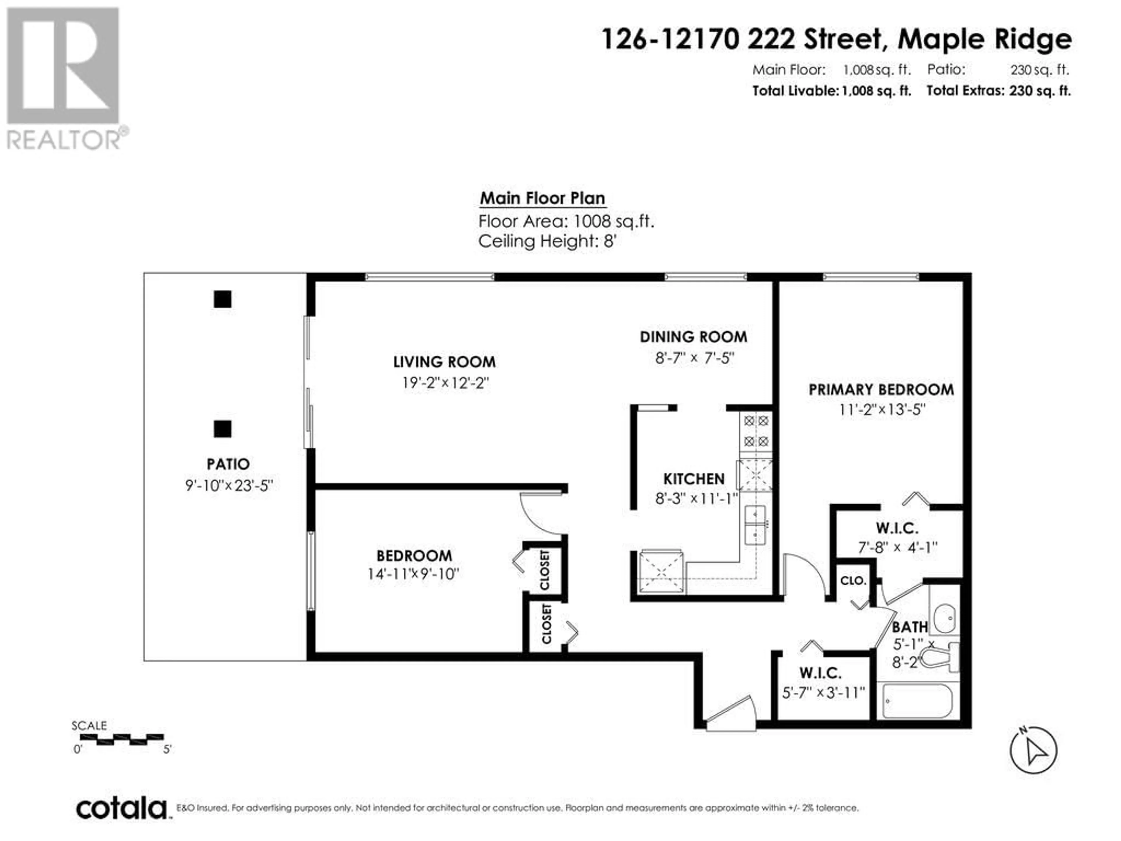 Floor plan for 126 12170 222ND STREET, Maple Ridge British Columbia V2X8H1