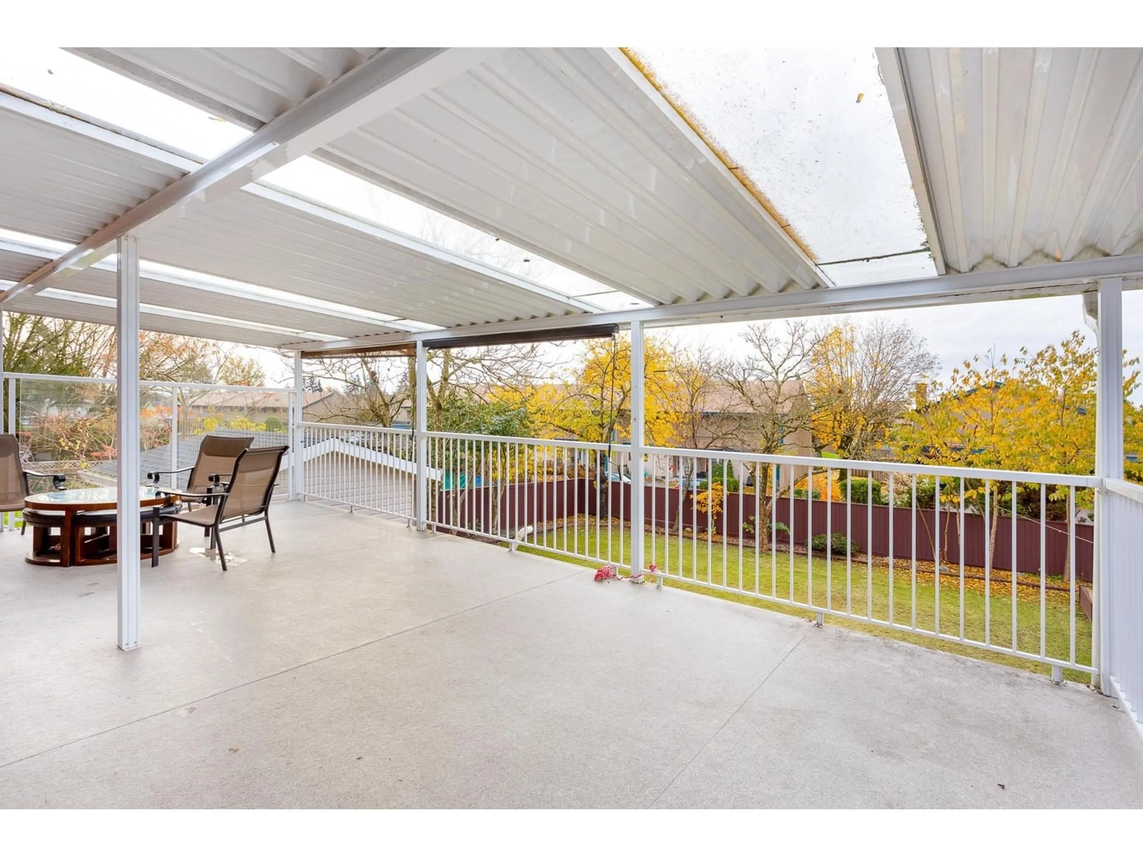 Patio, the fenced backyard for 5865 179 STREET, Surrey British Columbia V3S4K1