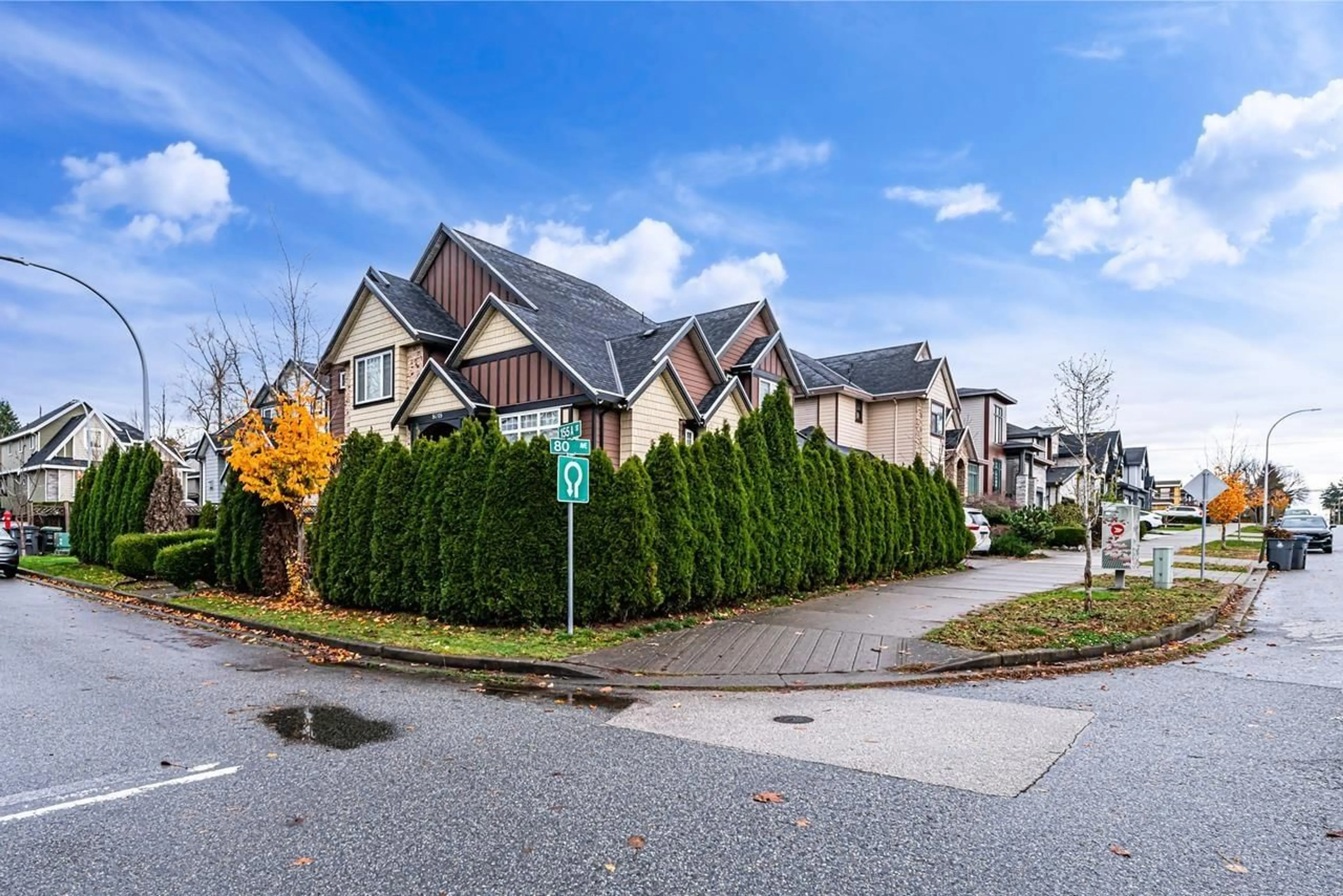 A pic from exterior of the house or condo, the street view for 8018 155A STREET, Surrey British Columbia V3S2J2