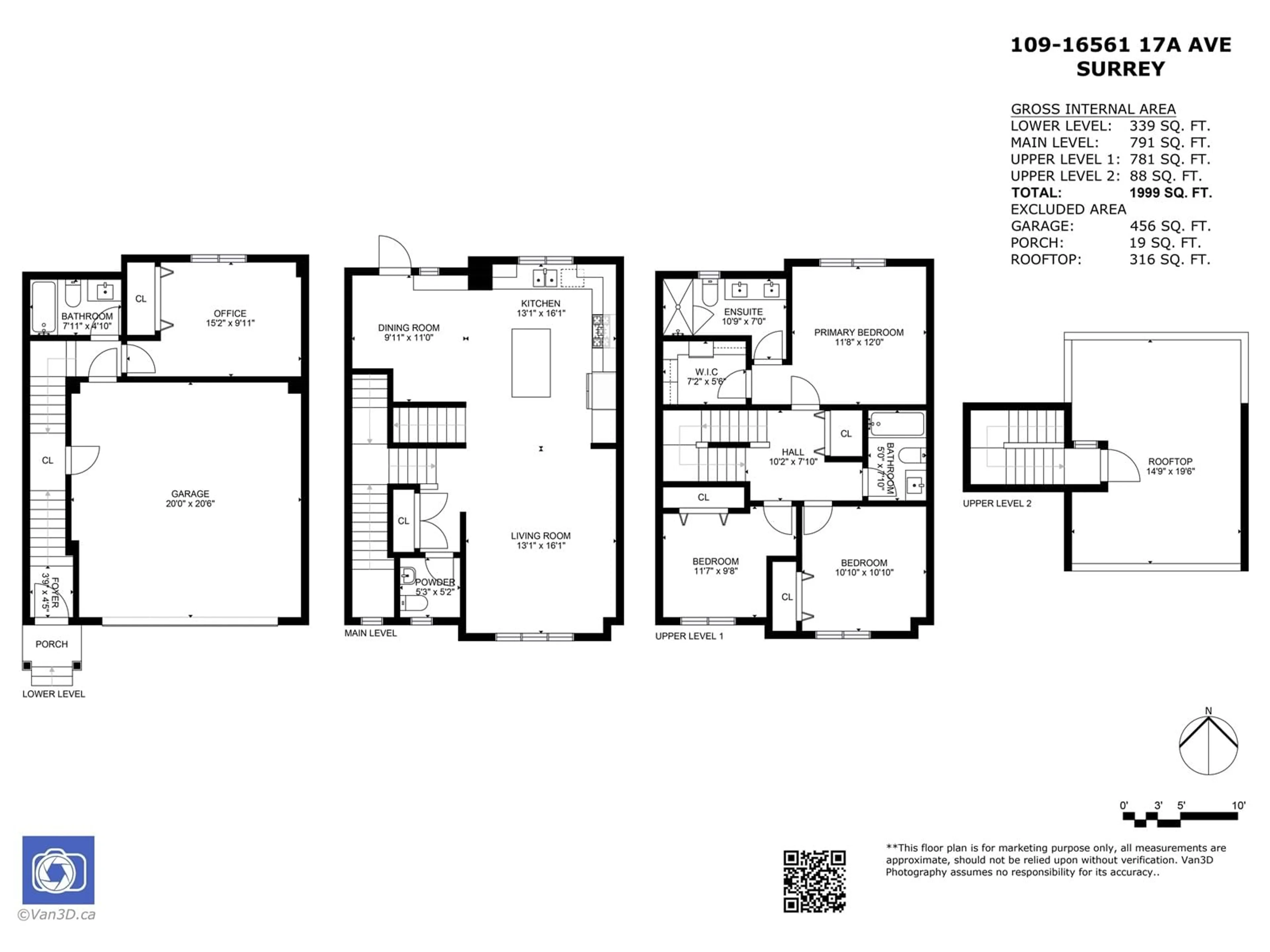 Floor plan for 109 16561 17A AVENUE, Surrey British Columbia V3Z1J3