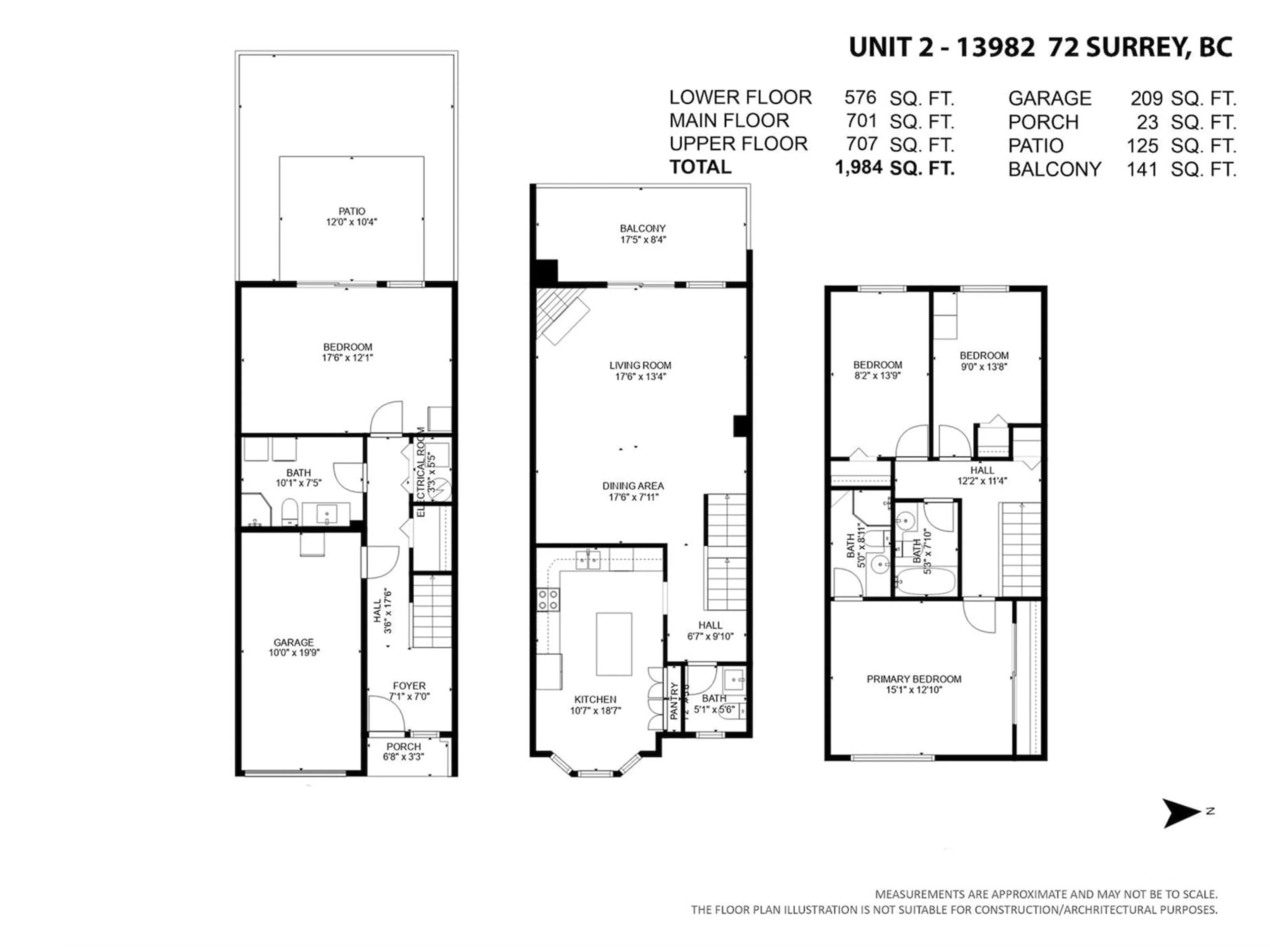 Floor plan for 2 13982 72 AVENUE, Surrey British Columbia V3W0S2