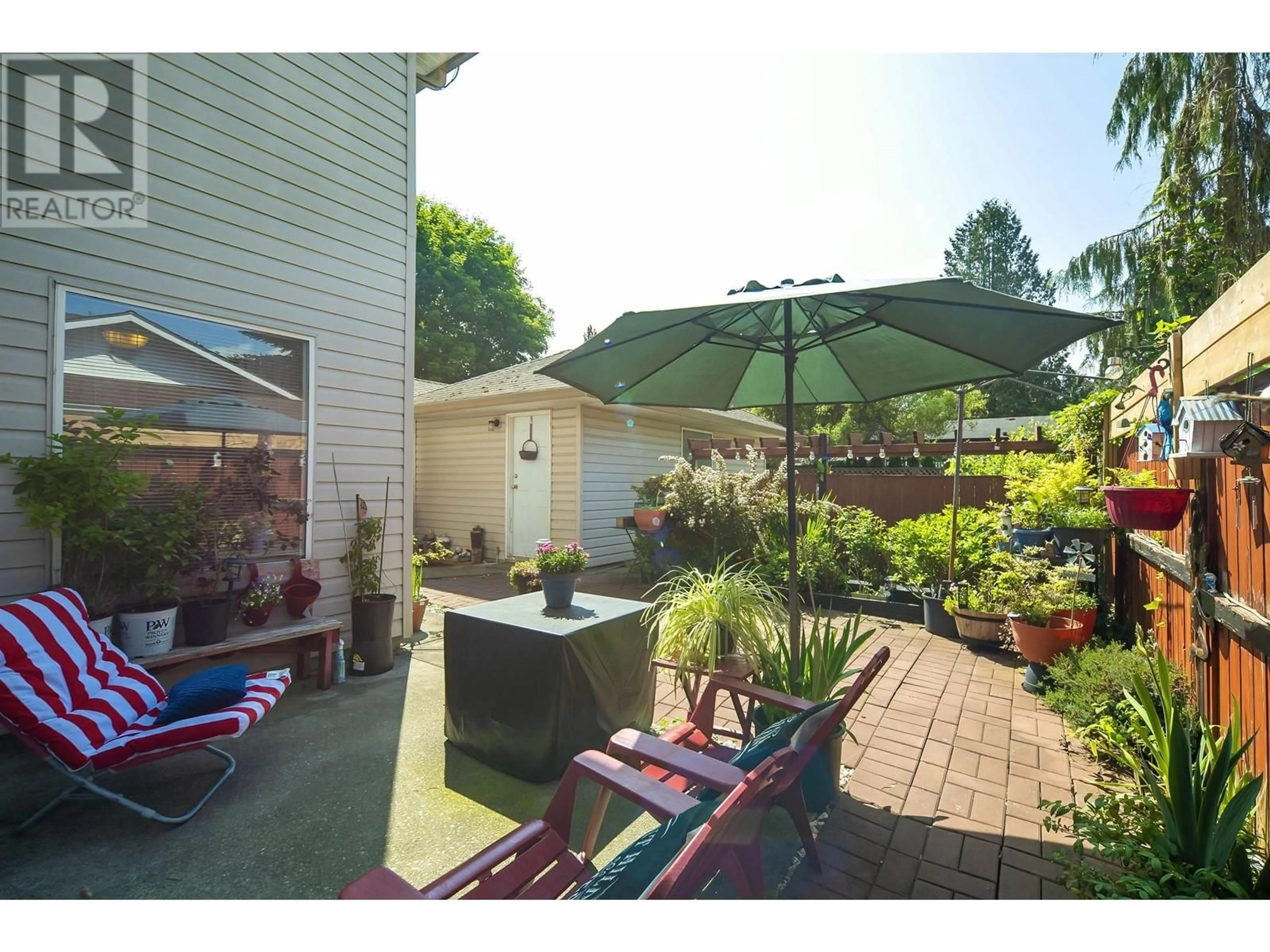 Patio, the fenced backyard for 21120 DEWDNEY TRUNK ROAD, Maple Ridge British Columbia V2X3E9