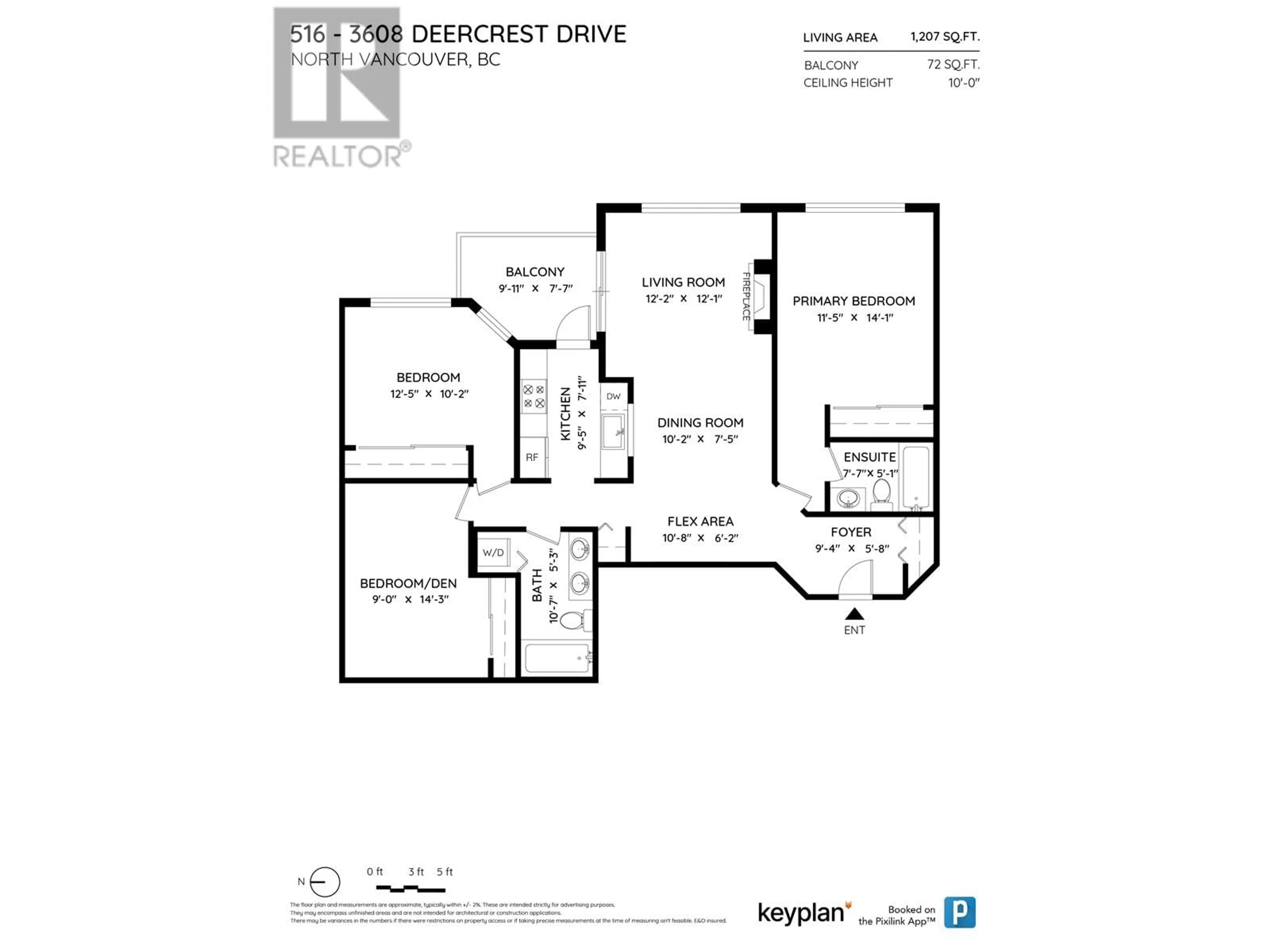 Floor plan for 516 3608 DEERCREST DRIVE, North Vancouver British Columbia V7G2S8