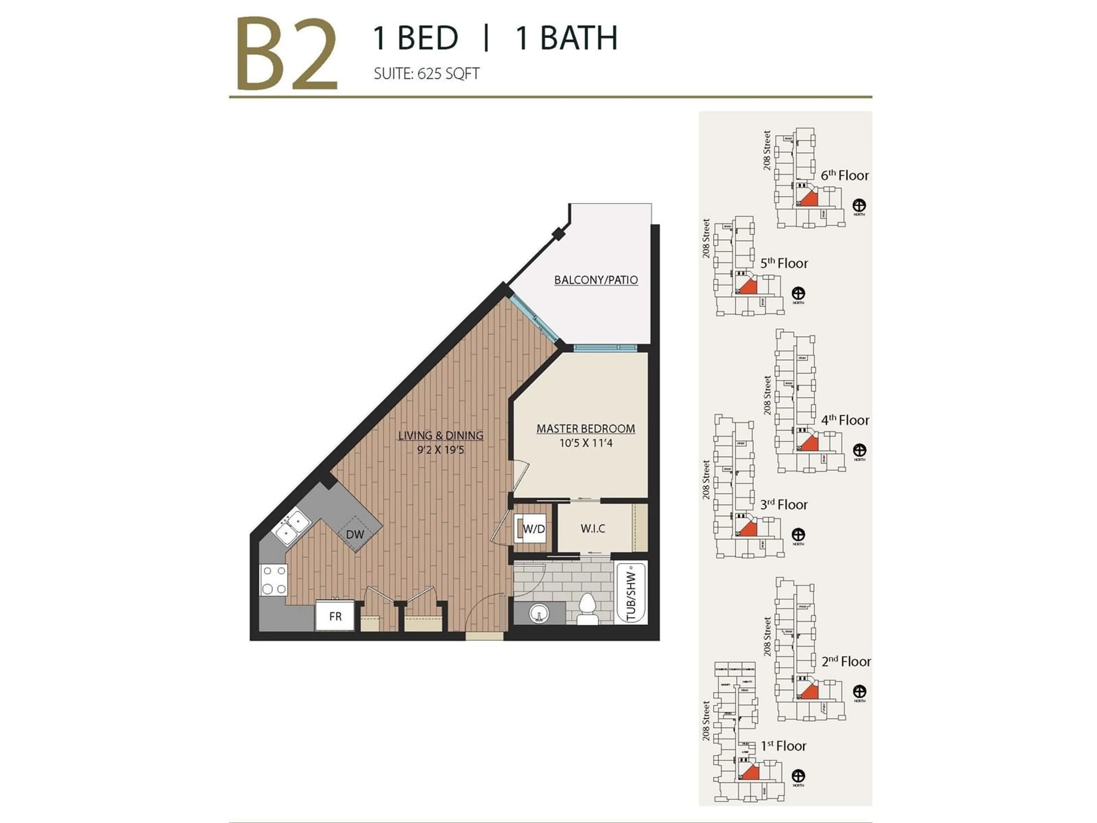Floor plan for A212 - 8233 208B, Langley British Columbia V0V0V0