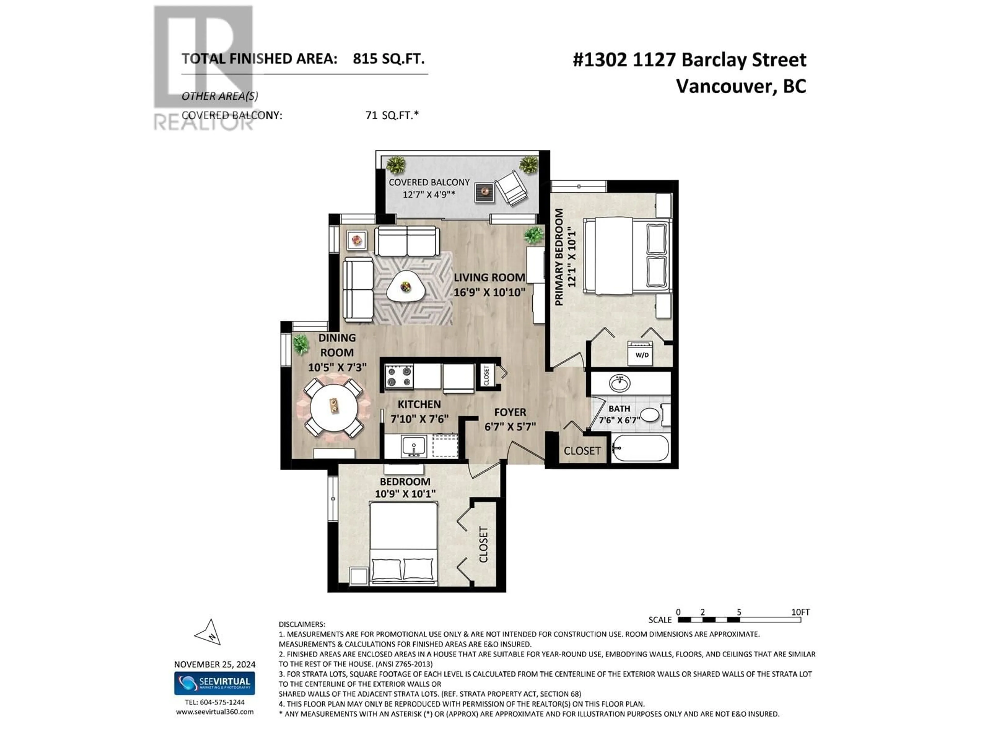 Floor plan for 1302 1127 BARCLAY STREET, Vancouver British Columbia V6E4C6