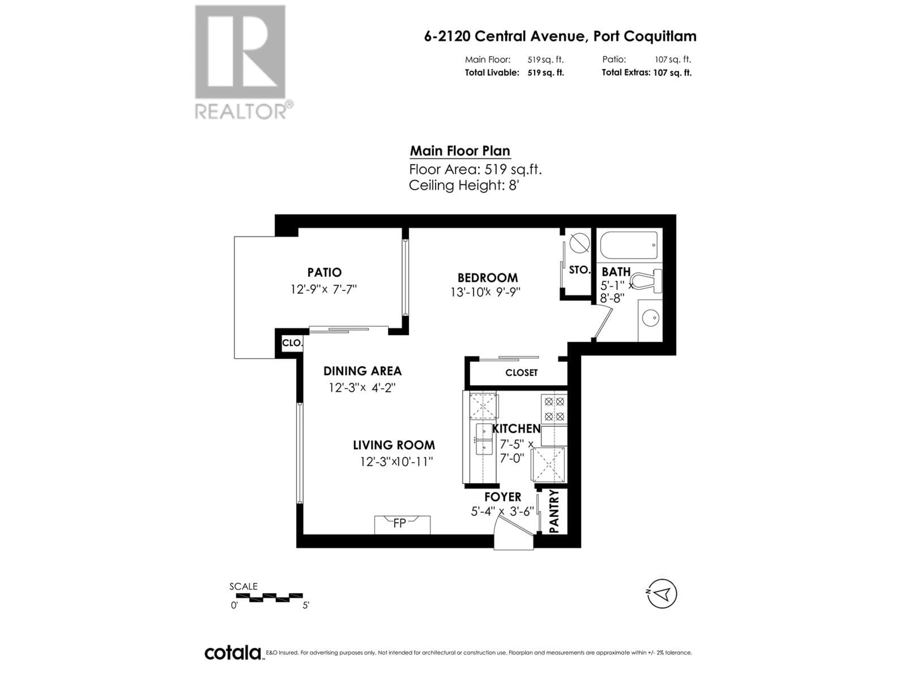 Floor plan for 6 2120 CENTRAL AVENUE, Port Coquitlam British Columbia V3C1V5