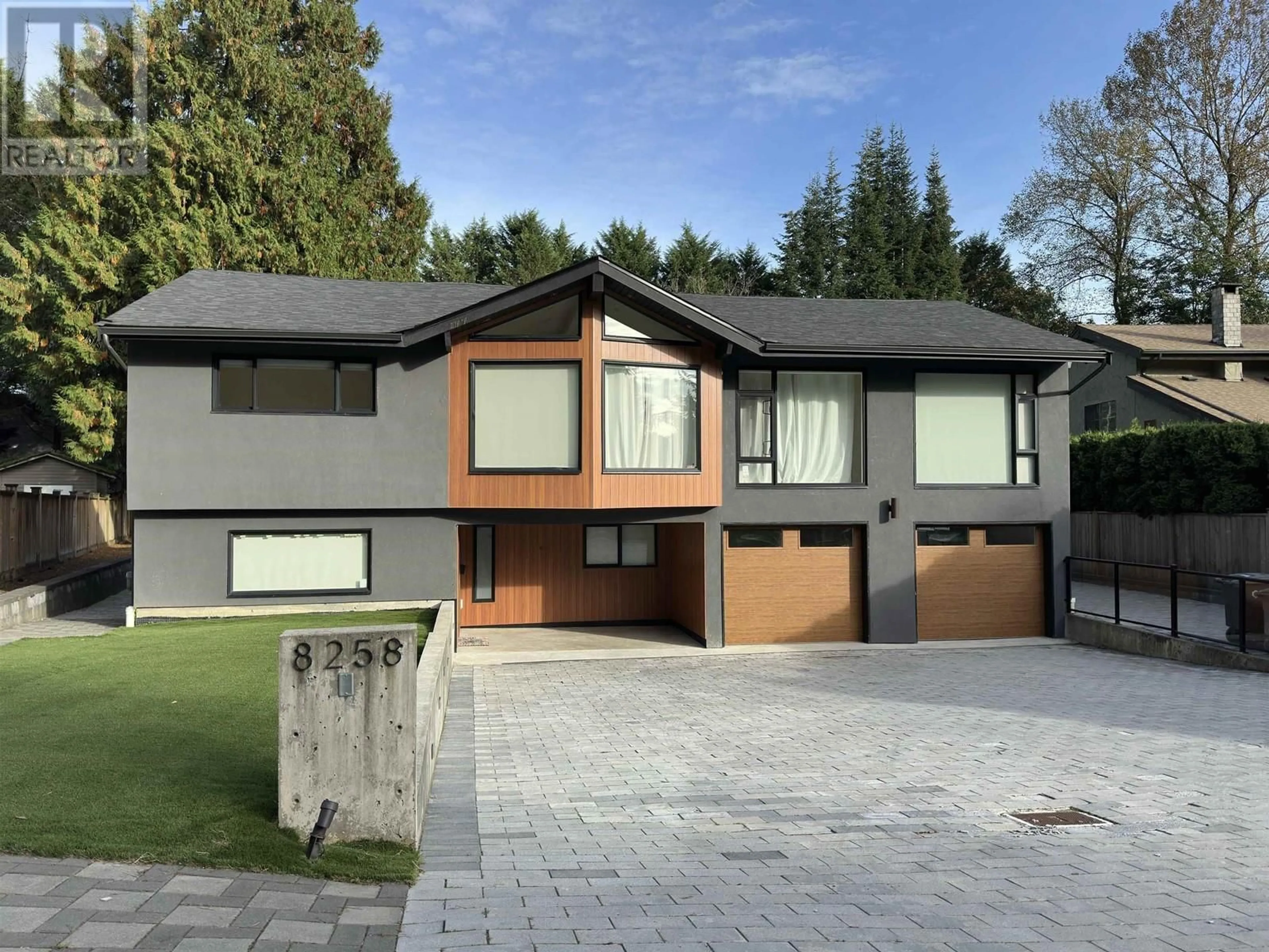Home with brick exterior material, street for 8258 BURNLAKE DRIVE, Burnaby British Columbia V5A3K9