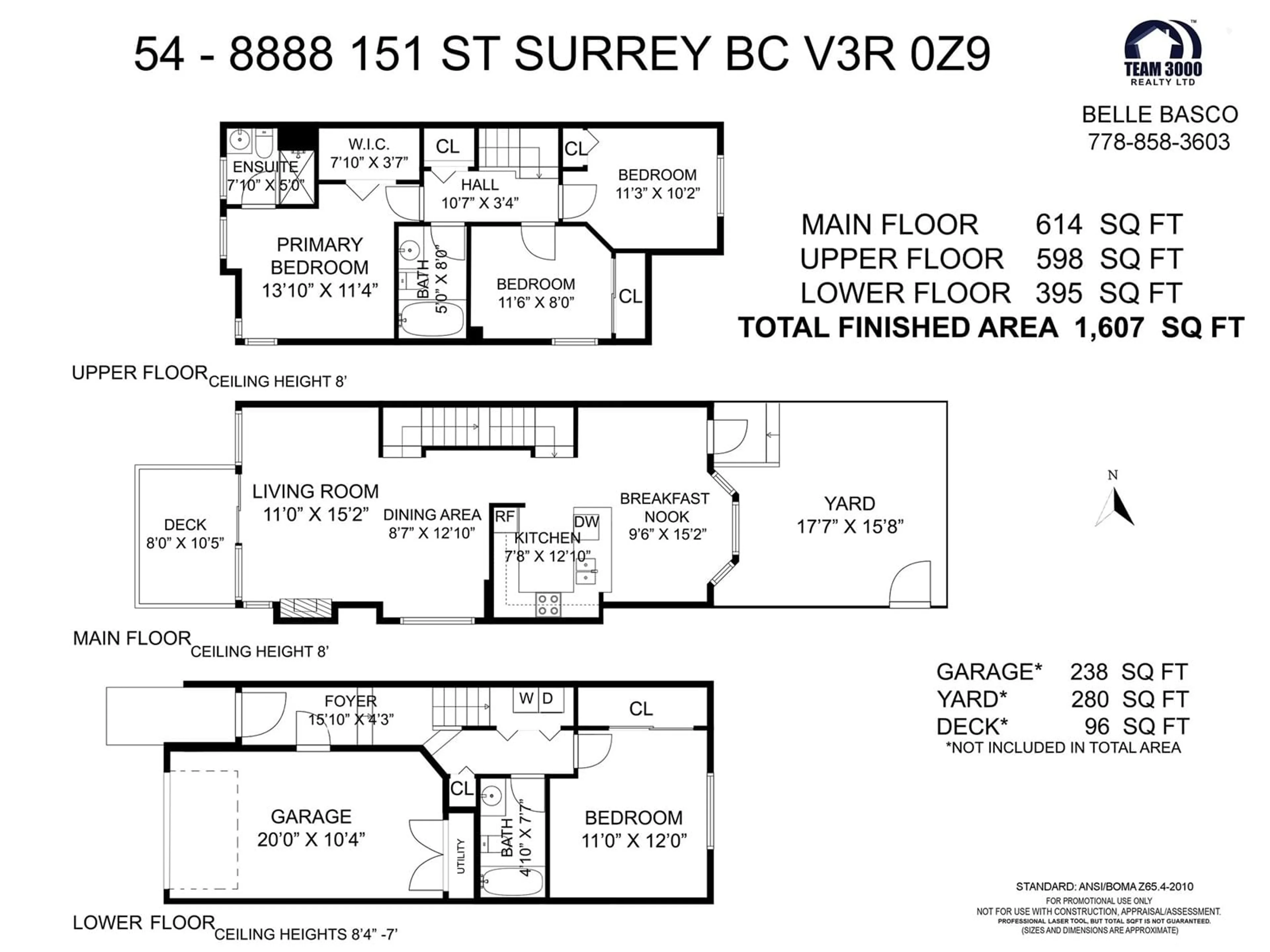 Floor plan for 54 8888 151 STREET, Surrey British Columbia V3R0Z9