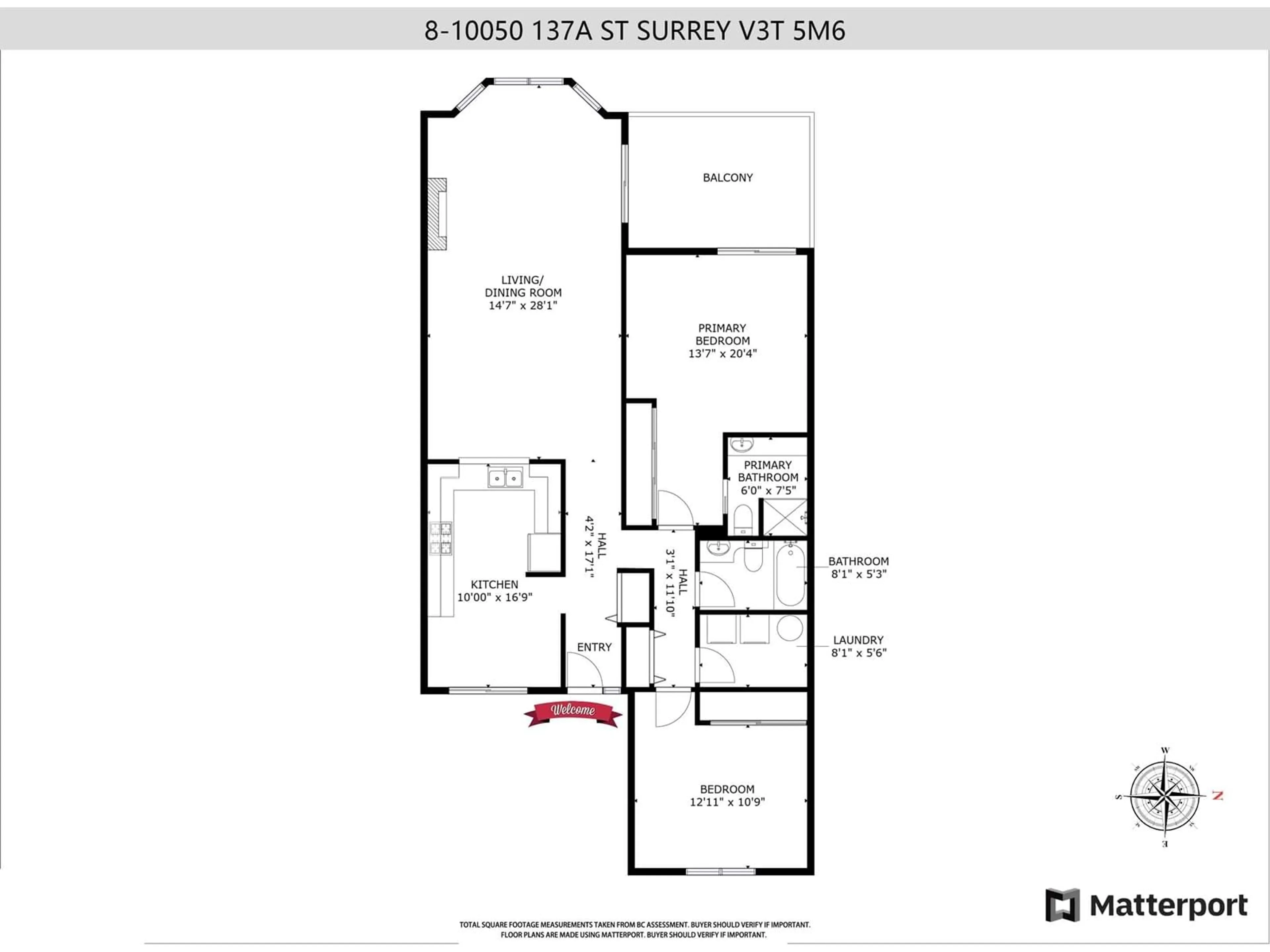 Floor plan for 8 10050 137A STREET, Surrey British Columbia V3T5M6