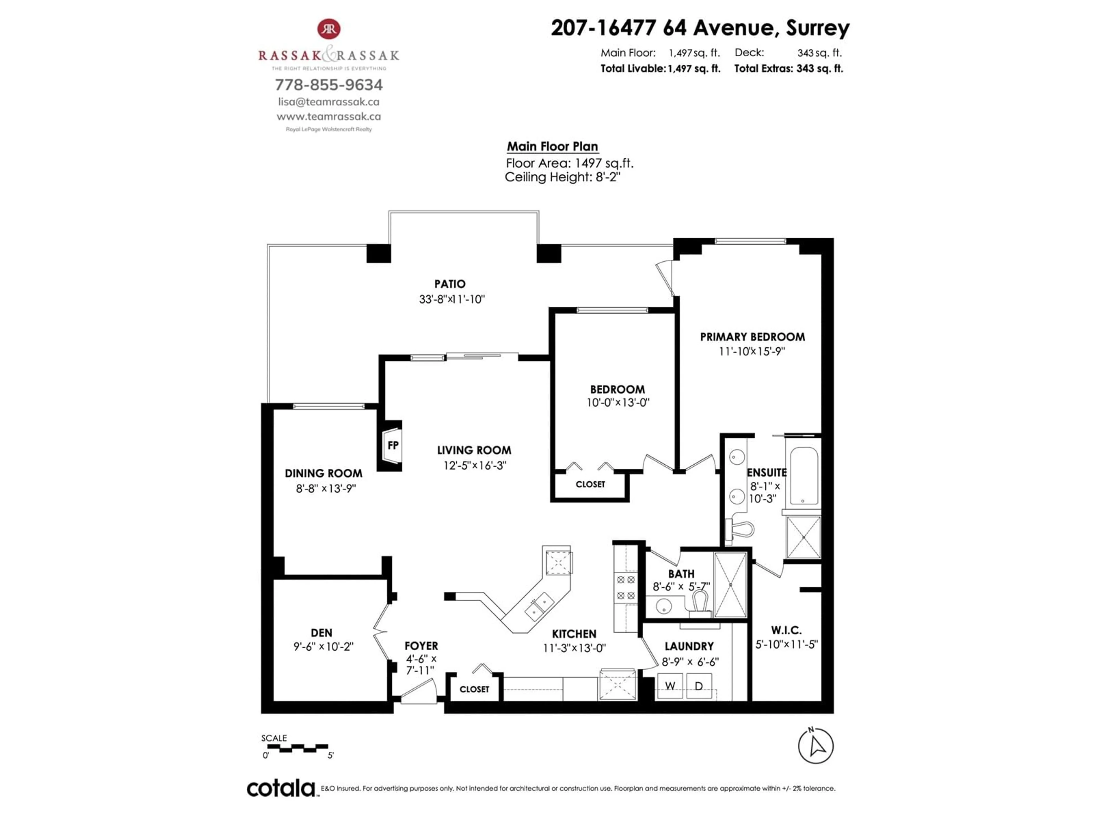 Floor plan for 207 16477 64 AVENUE, Surrey British Columbia V3S6V7