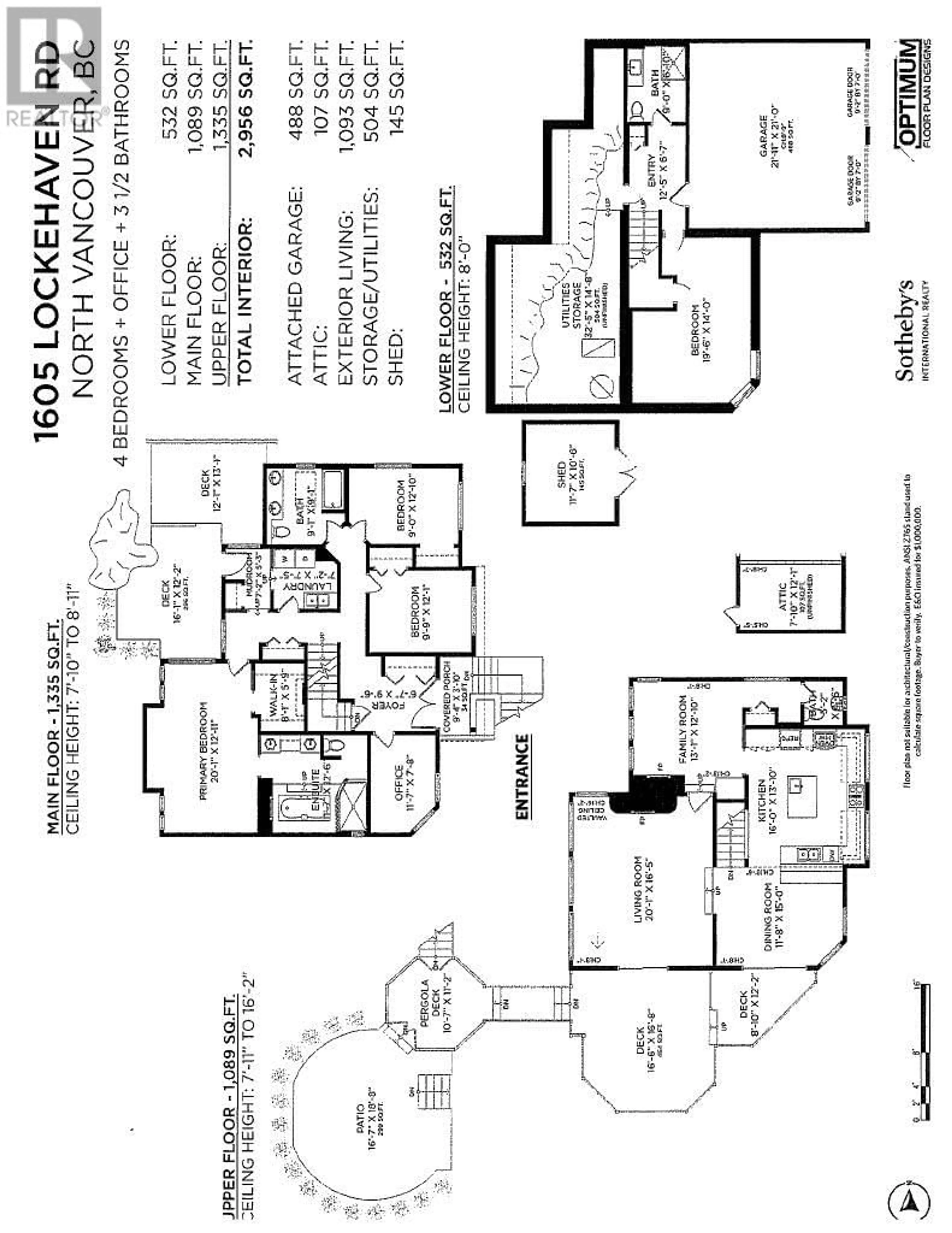 Floor plan for 1605 LOCKEHAVEN ROAD, North Vancouver British Columbia V7G2H3