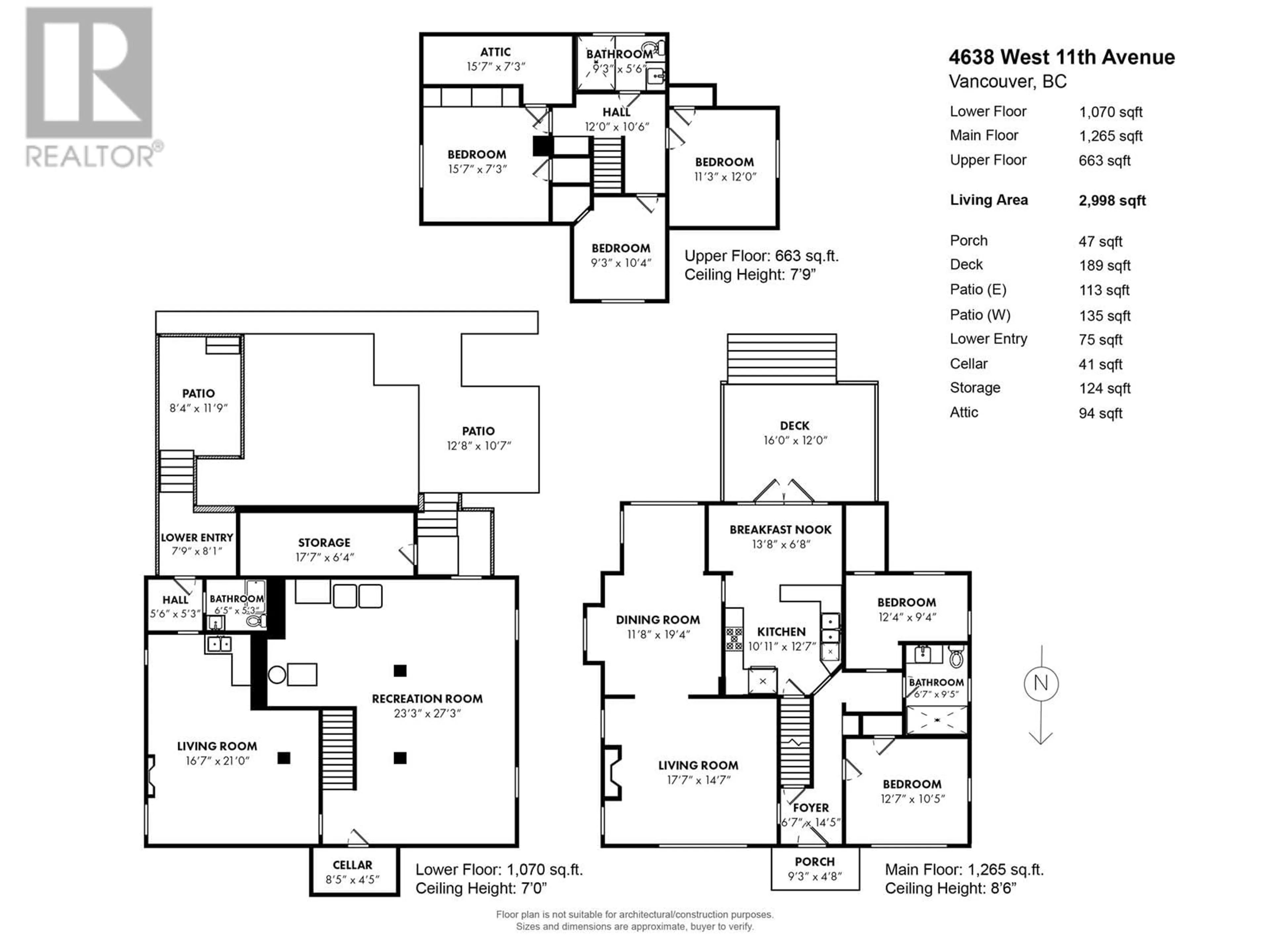 Floor plan for 4638 W 11TH AVENUE, Vancouver British Columbia V6R2M7