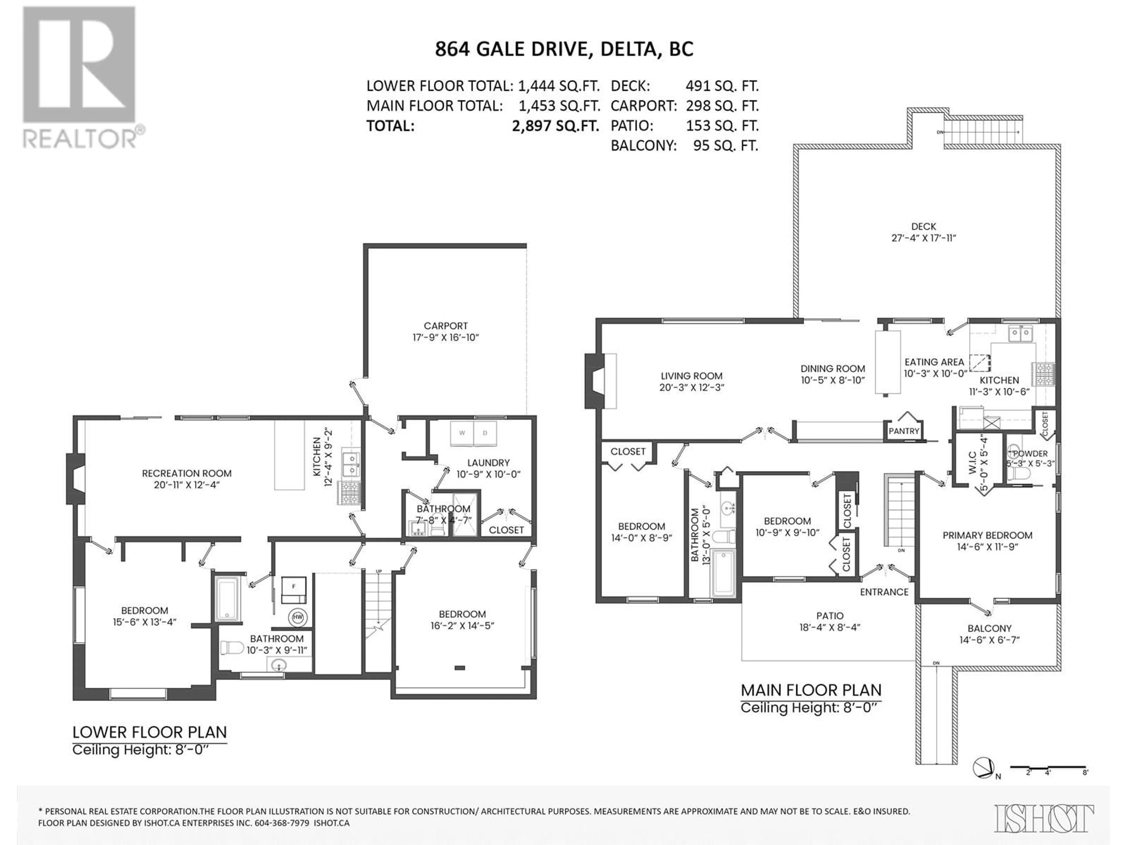 Floor plan for 864 GALE DRIVE, Tsawwassen British Columbia V4M2P5