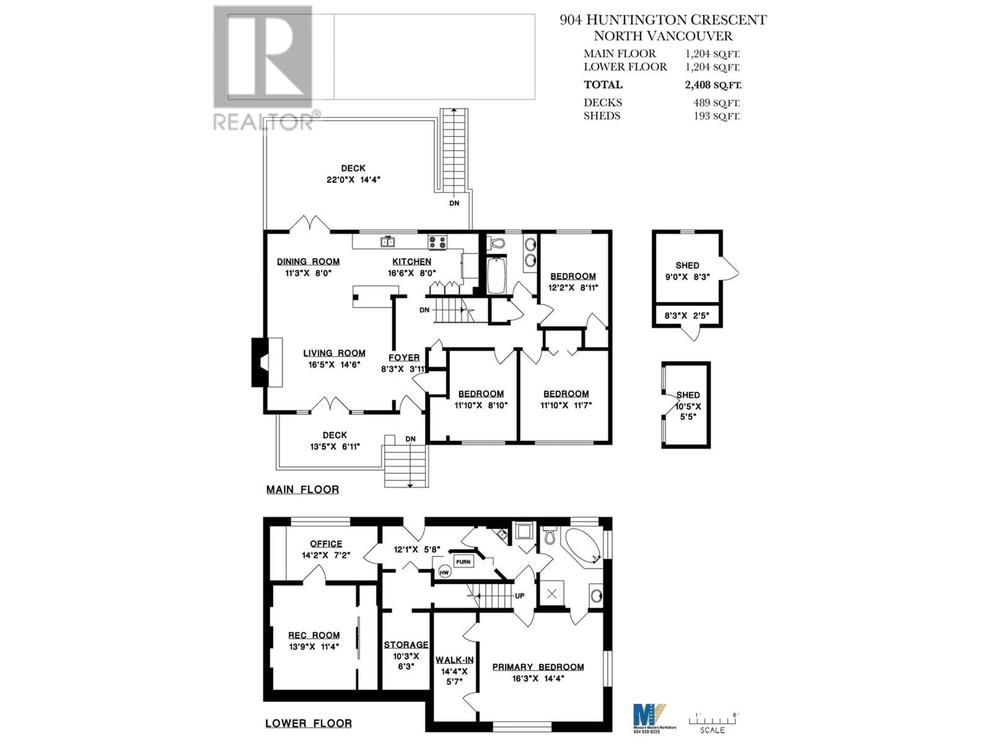 Floor plan for 904 HUNTINGDON CRESCENT, North Vancouver British Columbia V7G1M3