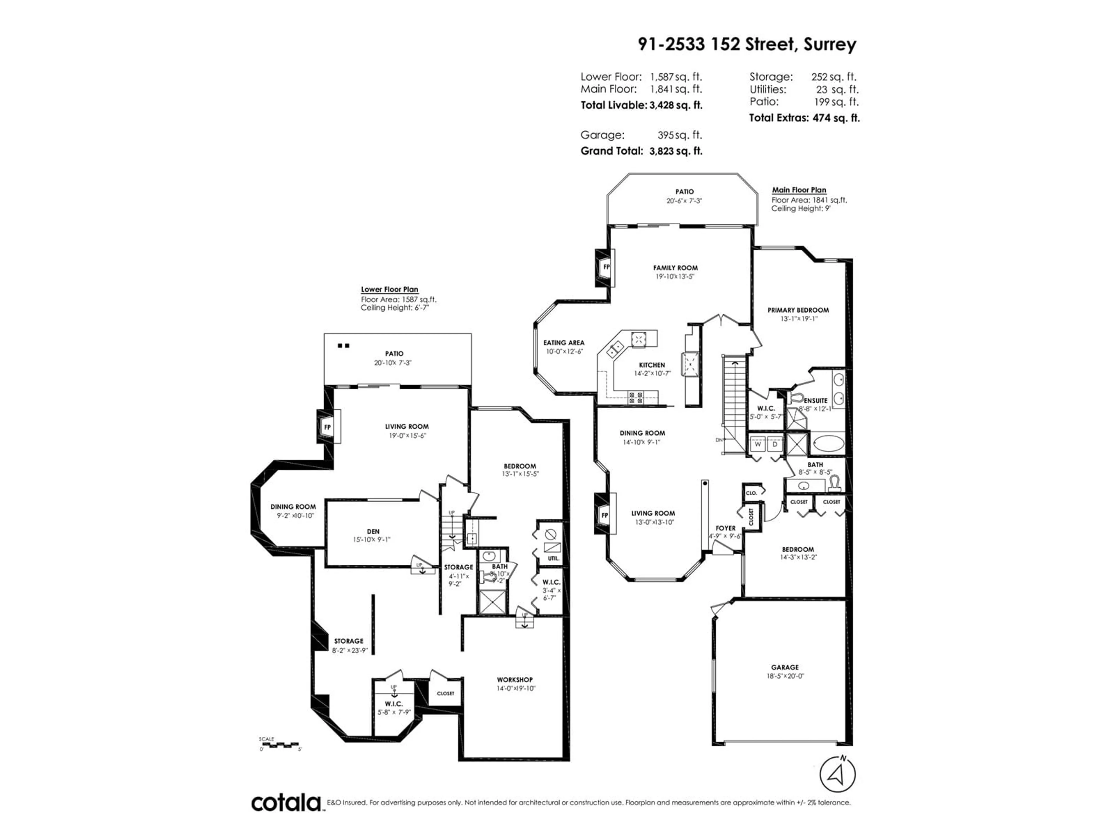 Floor plan for 91 2533 152 STREET, Surrey British Columbia V4P1N4