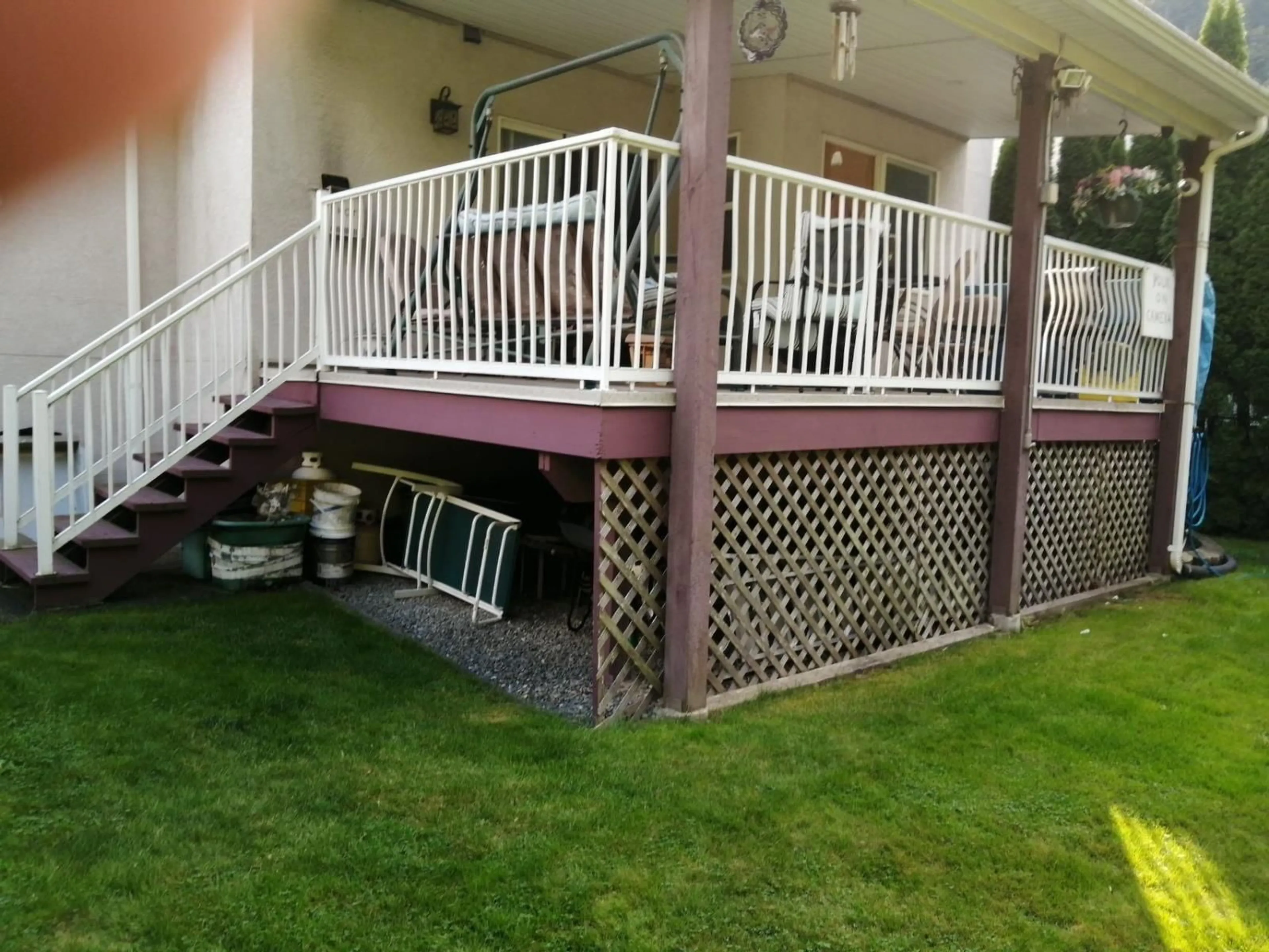 Patio, the fenced backyard for 223 BALSAM AVENUE, Harrison Hot Springs British Columbia V0M1K0