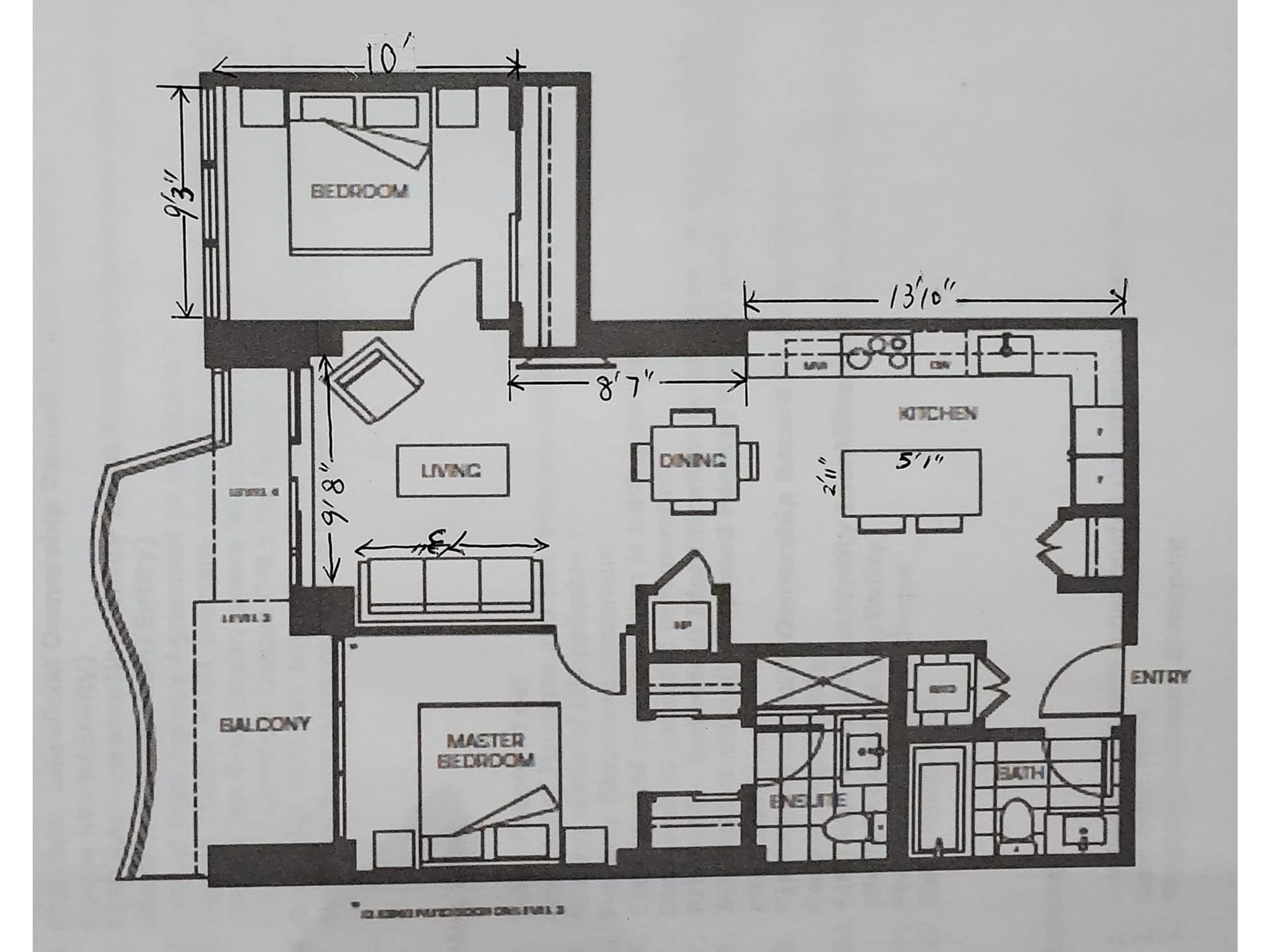 Floor plan for 1902 13318 104 AVENUE, Surrey British Columbia V3T0R2