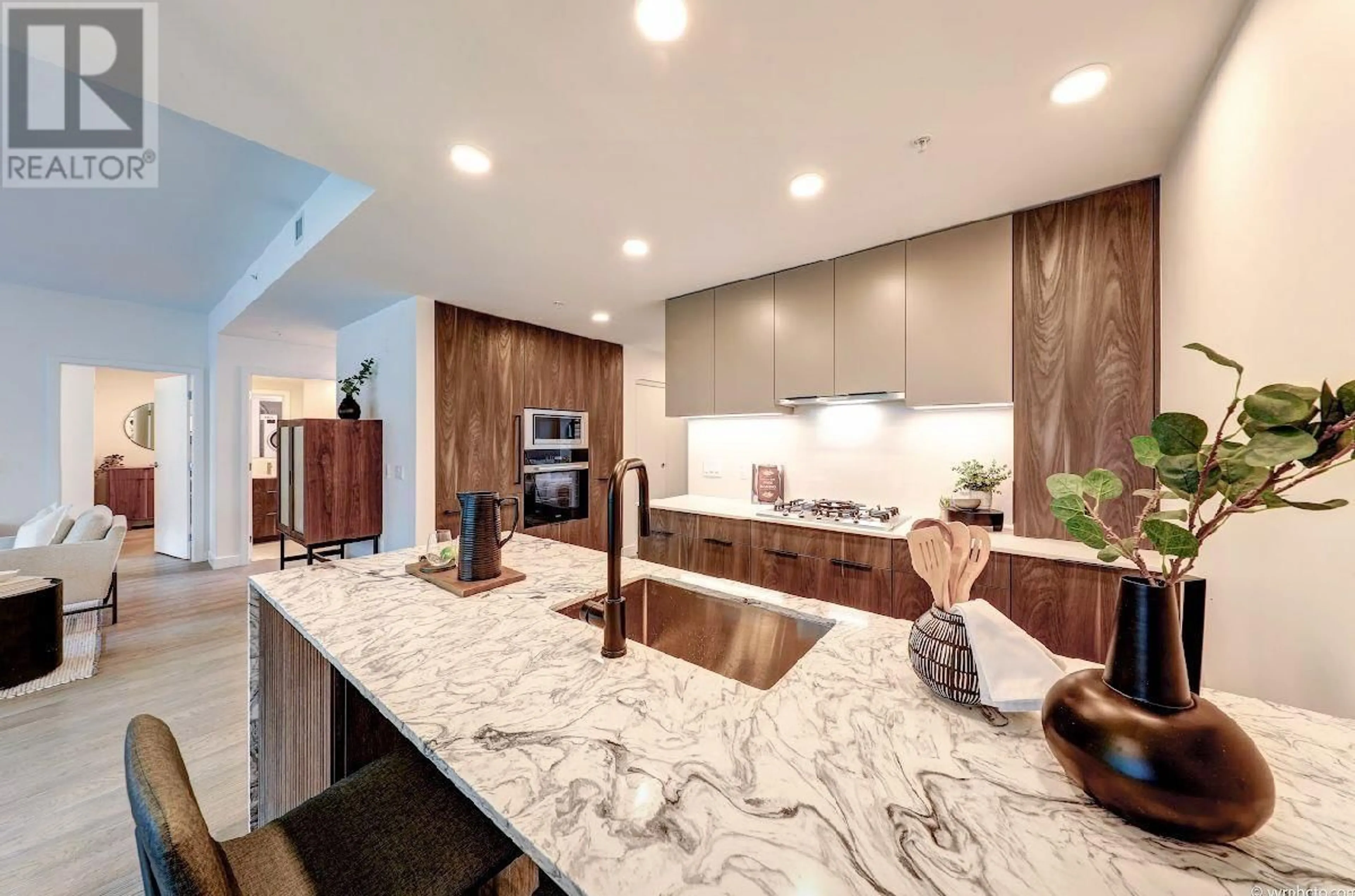 Contemporary kitchen, wood floors, mountain for 202 3590 W 39TH AVENUE, Vancouver British Columbia V6B3A4