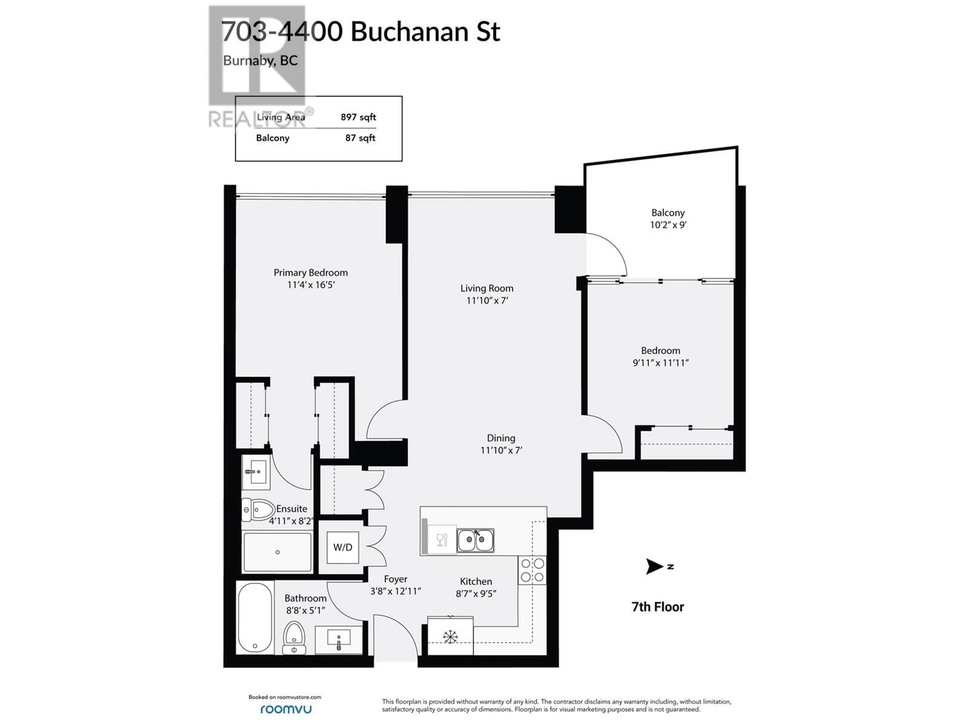 Floor plan for 703 4400 BUCHANAN STREET, Burnaby British Columbia V5C0E3