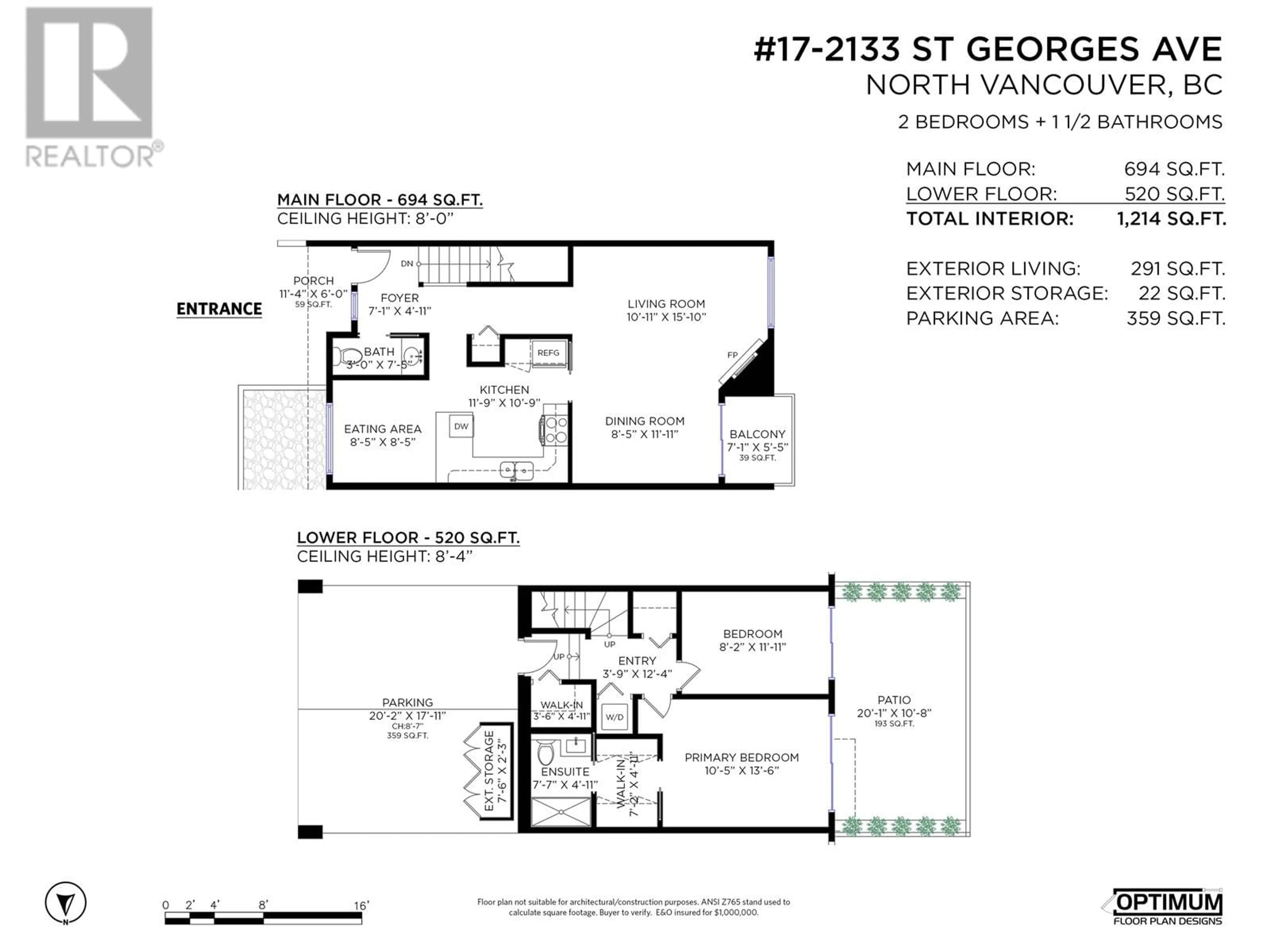 Floor plan for 17 2133 ST. GEORGES AVENUE, North Vancouver British Columbia V7L3K5