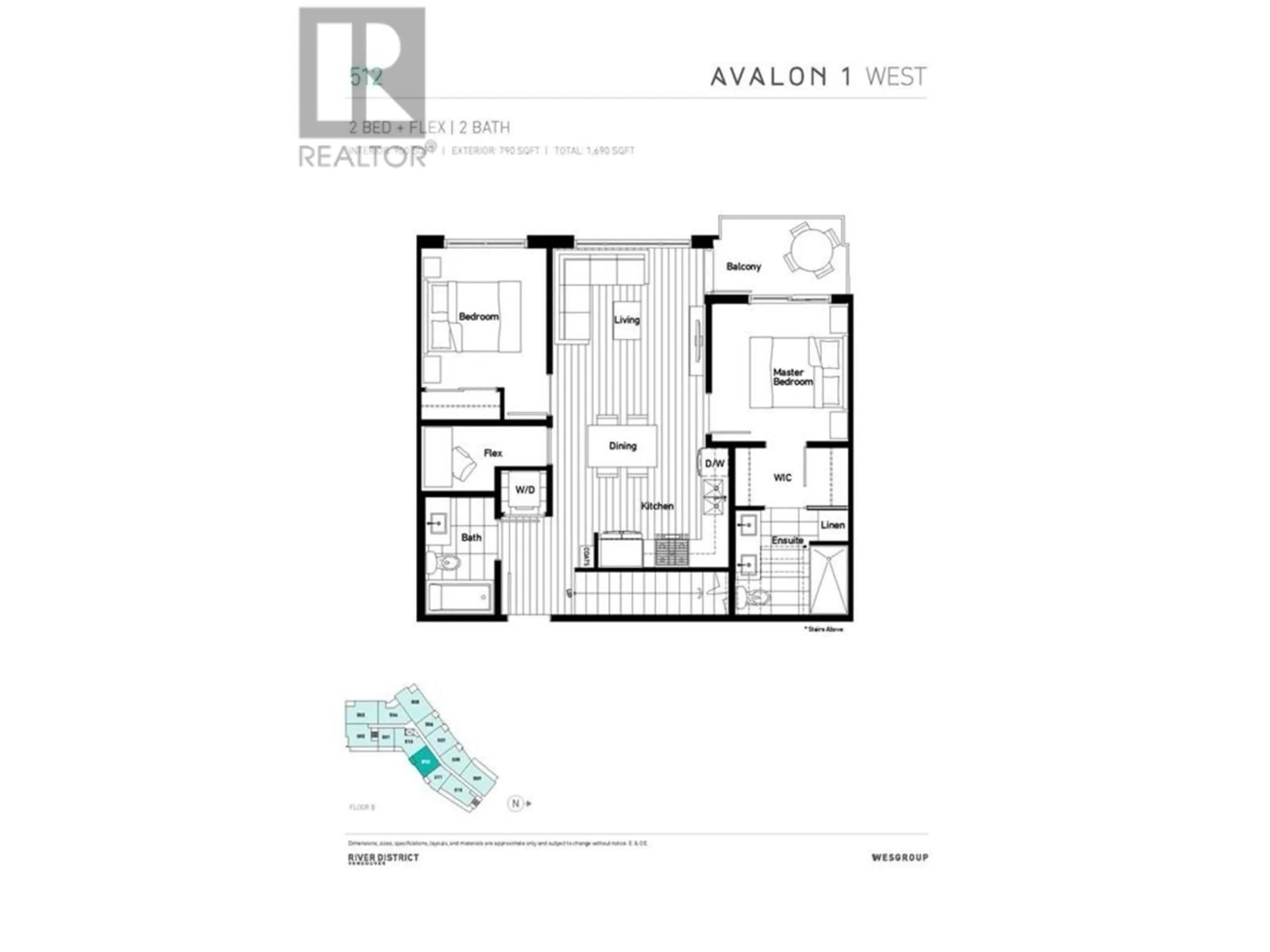 Floor plan for 512 8508 RIVERGRASS DRIVE, Vancouver British Columbia V5S0H7