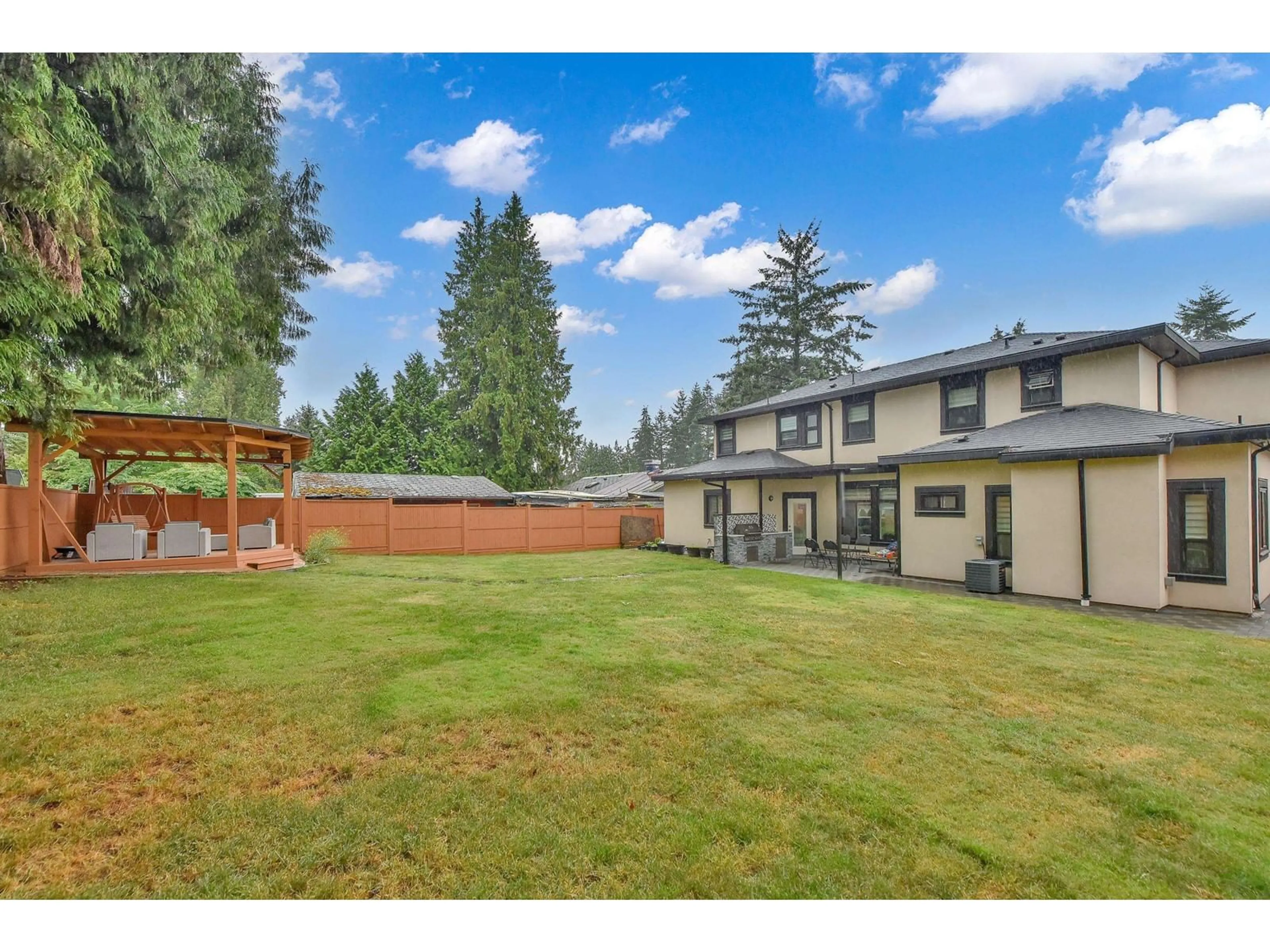 Patio, the fenced backyard for 10266 126 STREET, Surrey British Columbia V3V5E7