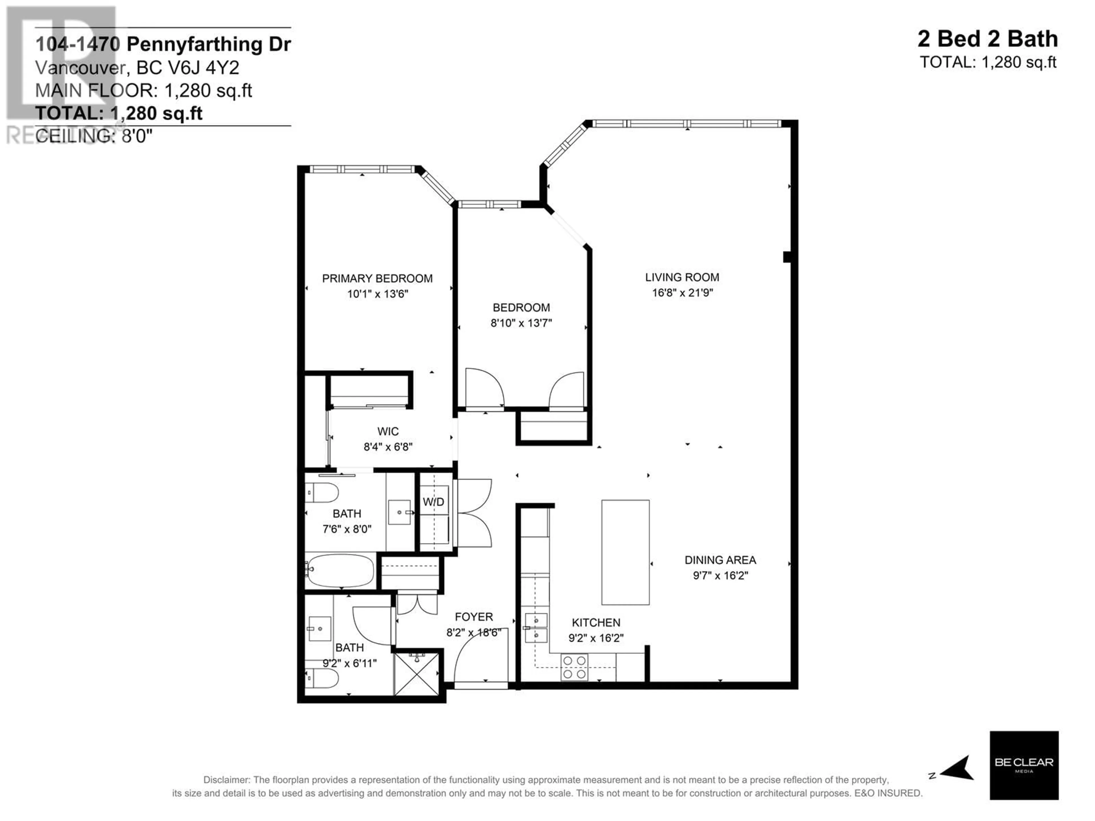 Floor plan for 104 1470 PENNYFARTHING DRIVE, Vancouver British Columbia V6J4Y2