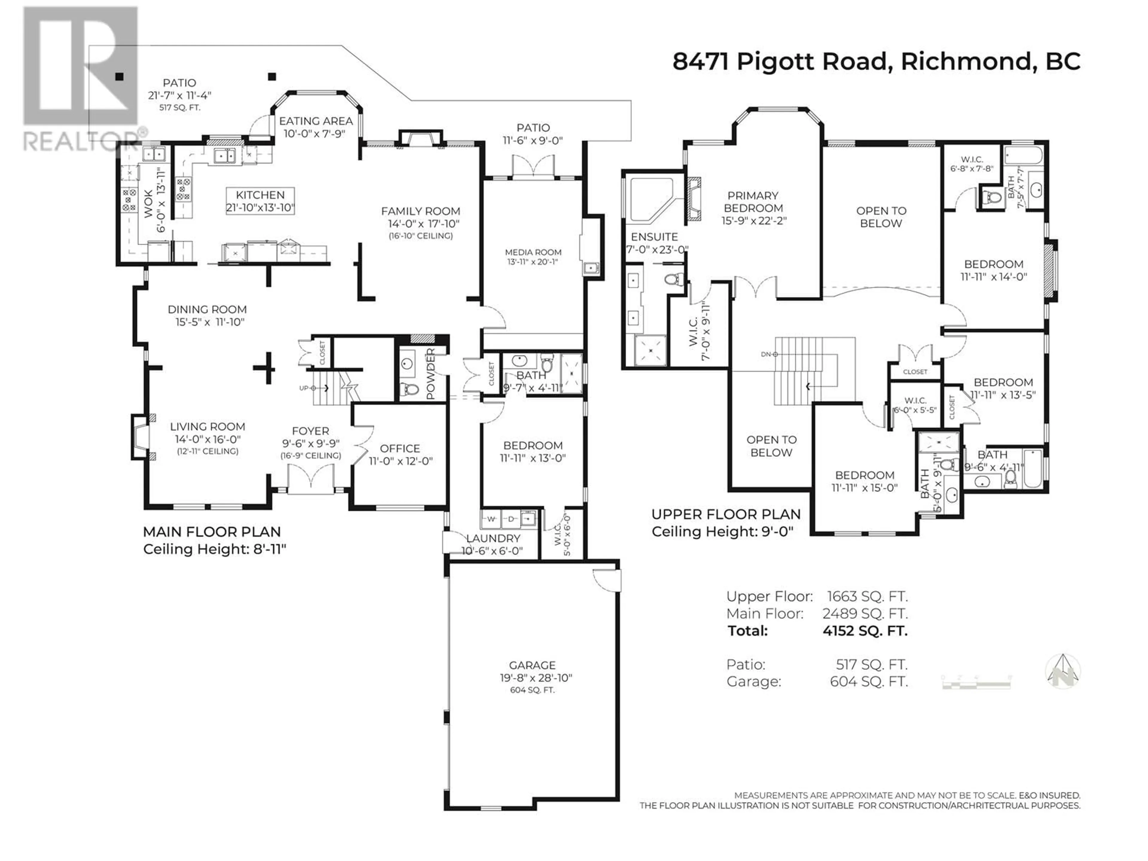 Floor plan for 8471 PIGOTT ROAD, Richmond British Columbia V7A2C3