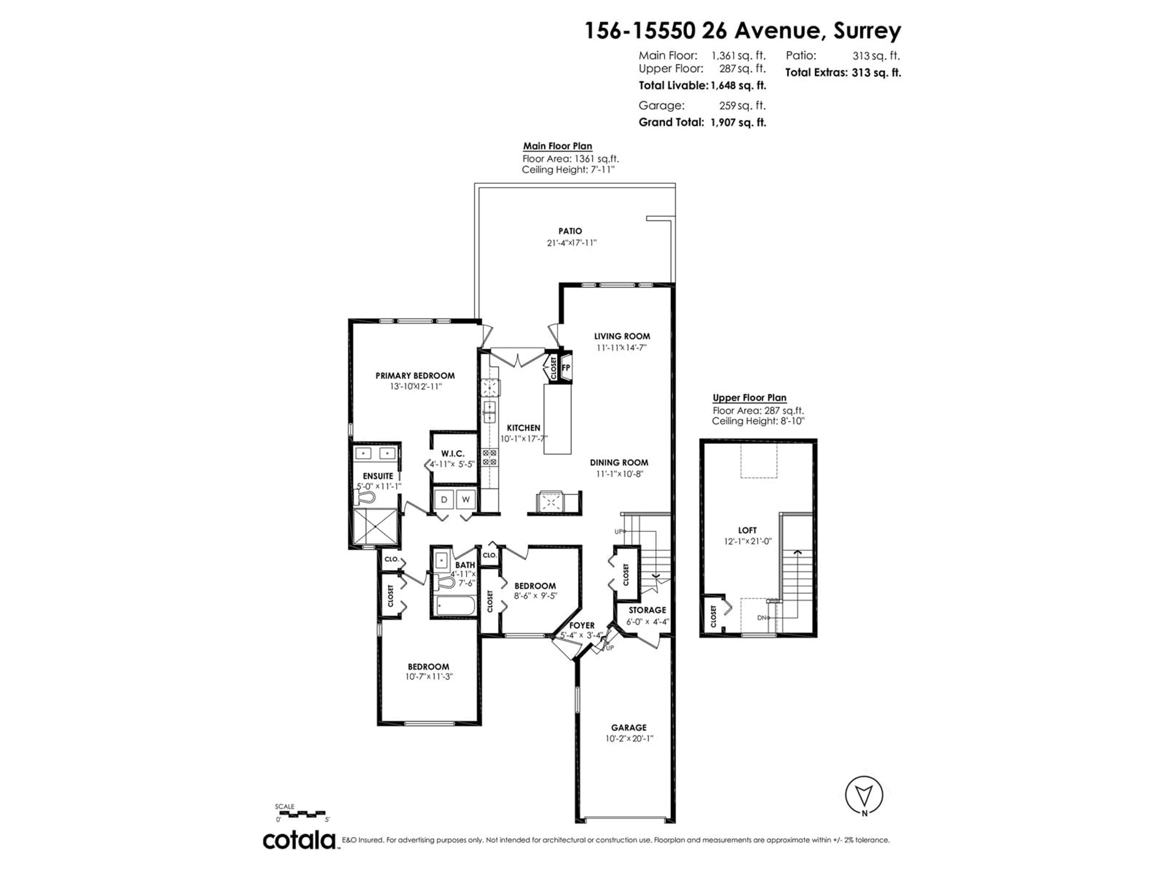 Floor plan for 156 15550 26 AVENUE, Surrey British Columbia V4P1C6