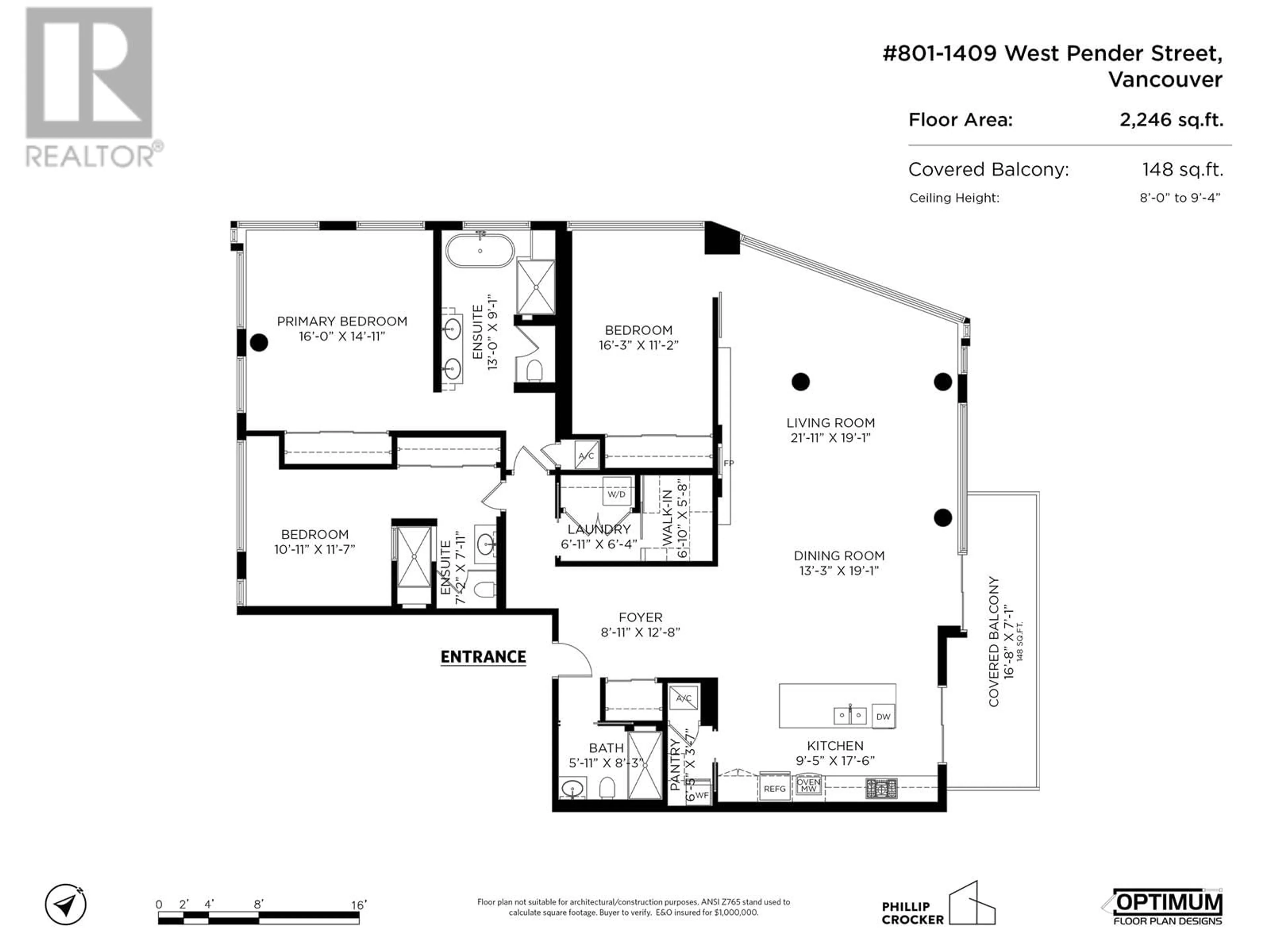 Floor plan for 801 1409 W PENDER STREET, Vancouver British Columbia V6G2S3