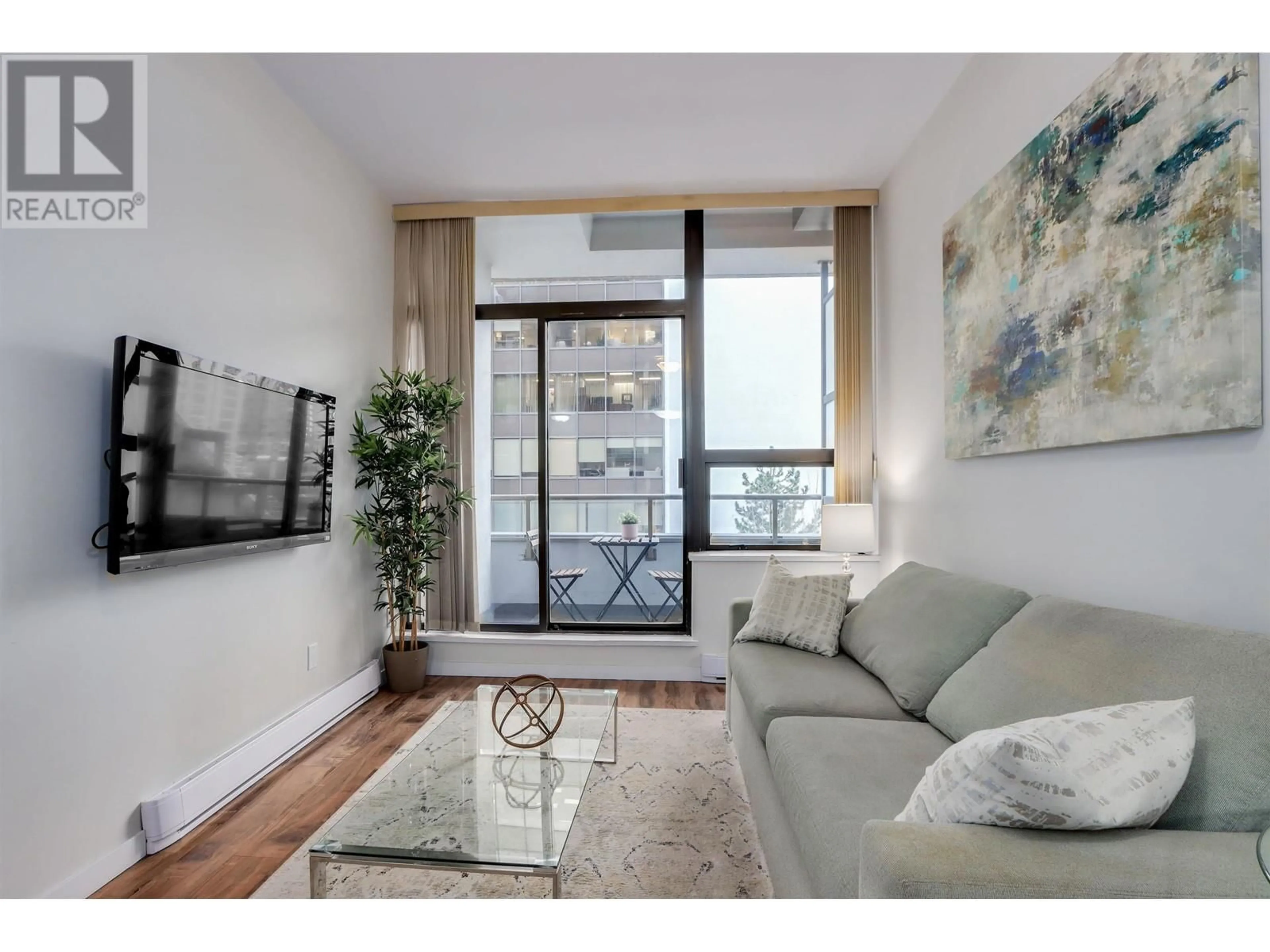 Living room, wood floors for 613 1010 HOWE STREET, Vancouver British Columbia V6Z1P5