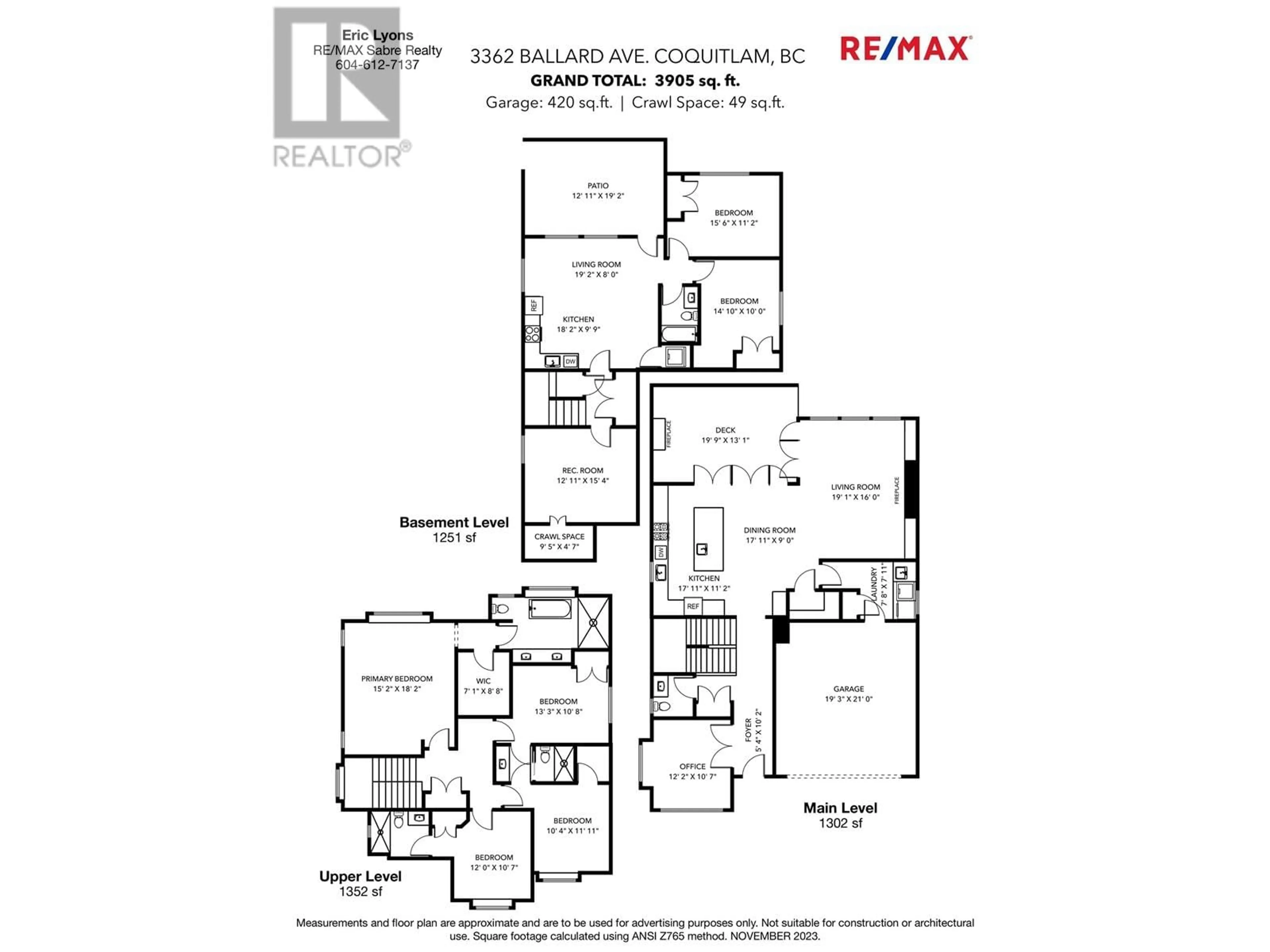 Floor plan for 3362 BALLARD AVENUE, Coquitlam British Columbia V3B0H3