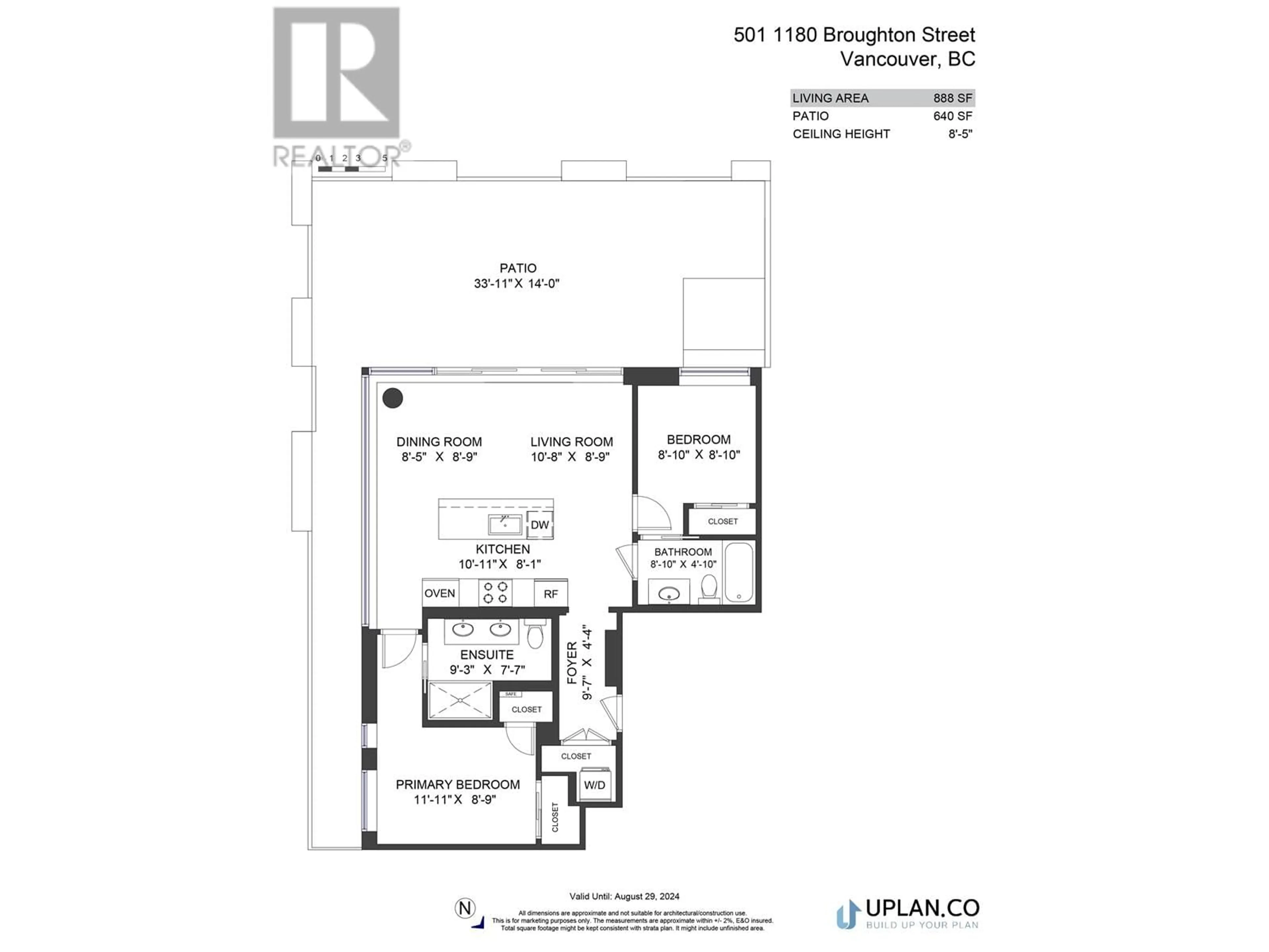 Floor plan for 501 1180 BROUGHTON STREET, Vancouver British Columbia V6G2B1