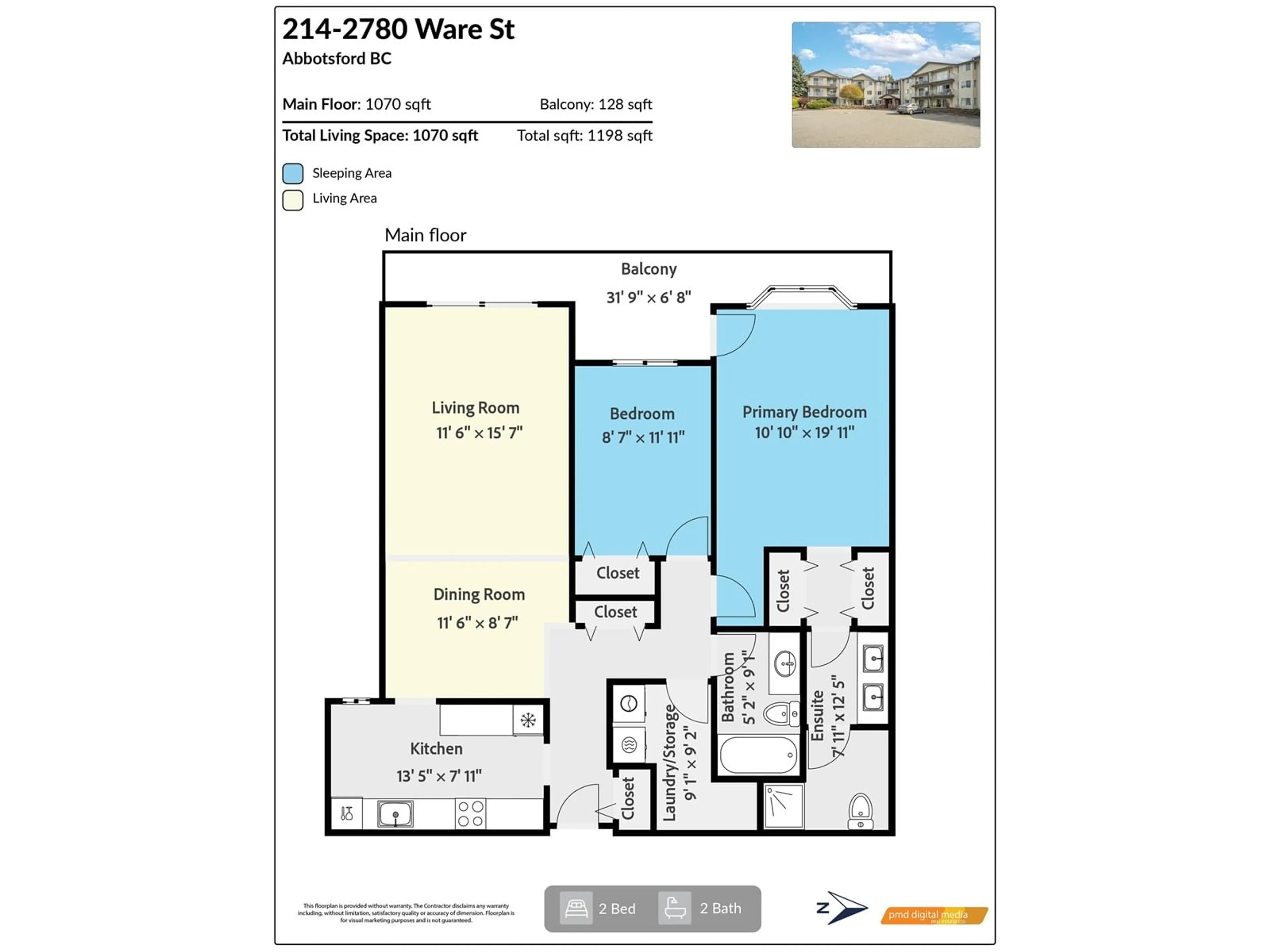 Floor plan for 214 2780 WARE STREET, Abbotsford British Columbia V2S7C7