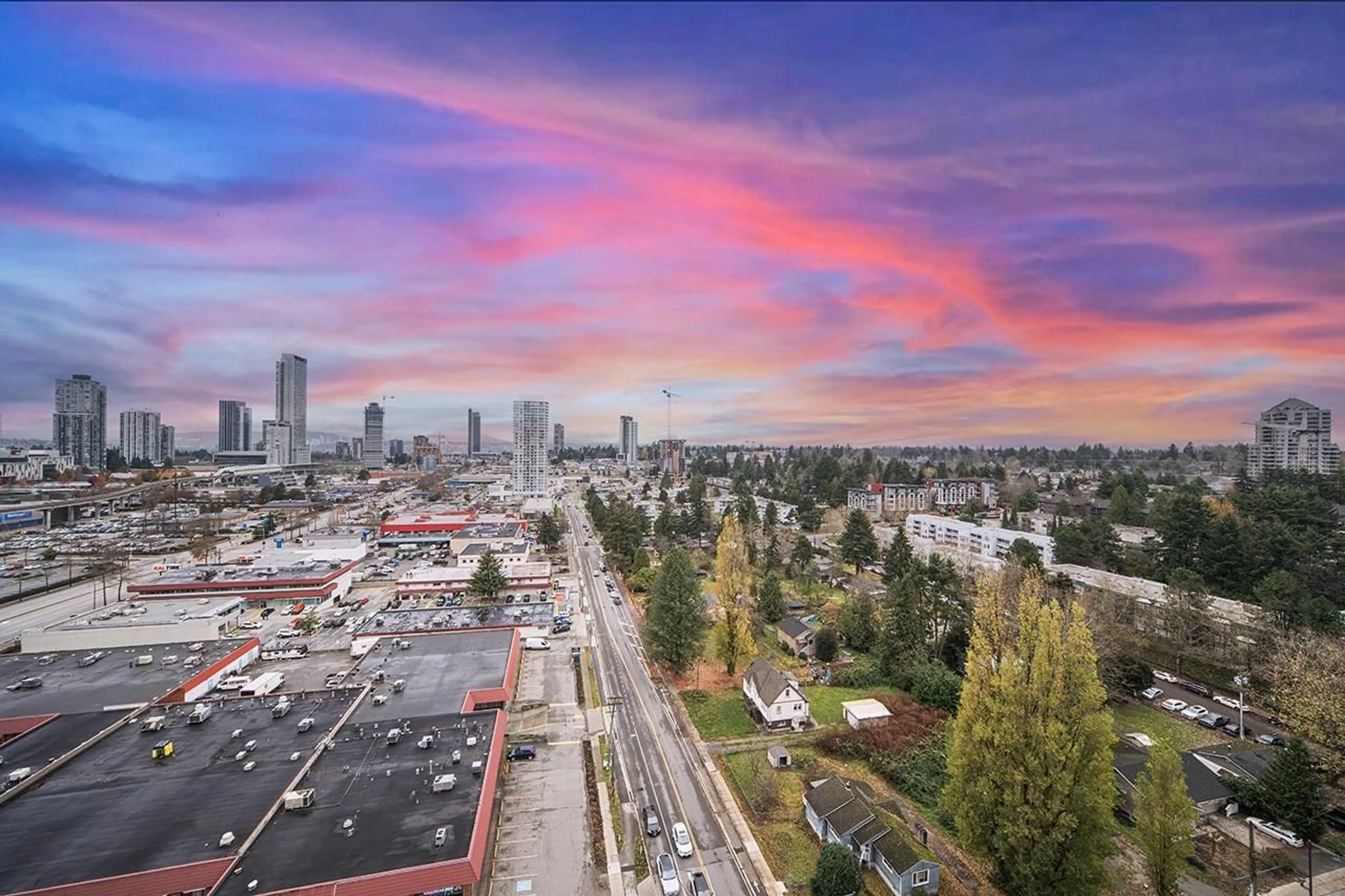 A pic from exterior of the house or condo, the view of city buildings for 1807 13688 100 AVENUE, Surrey British Columbia V3T0G5