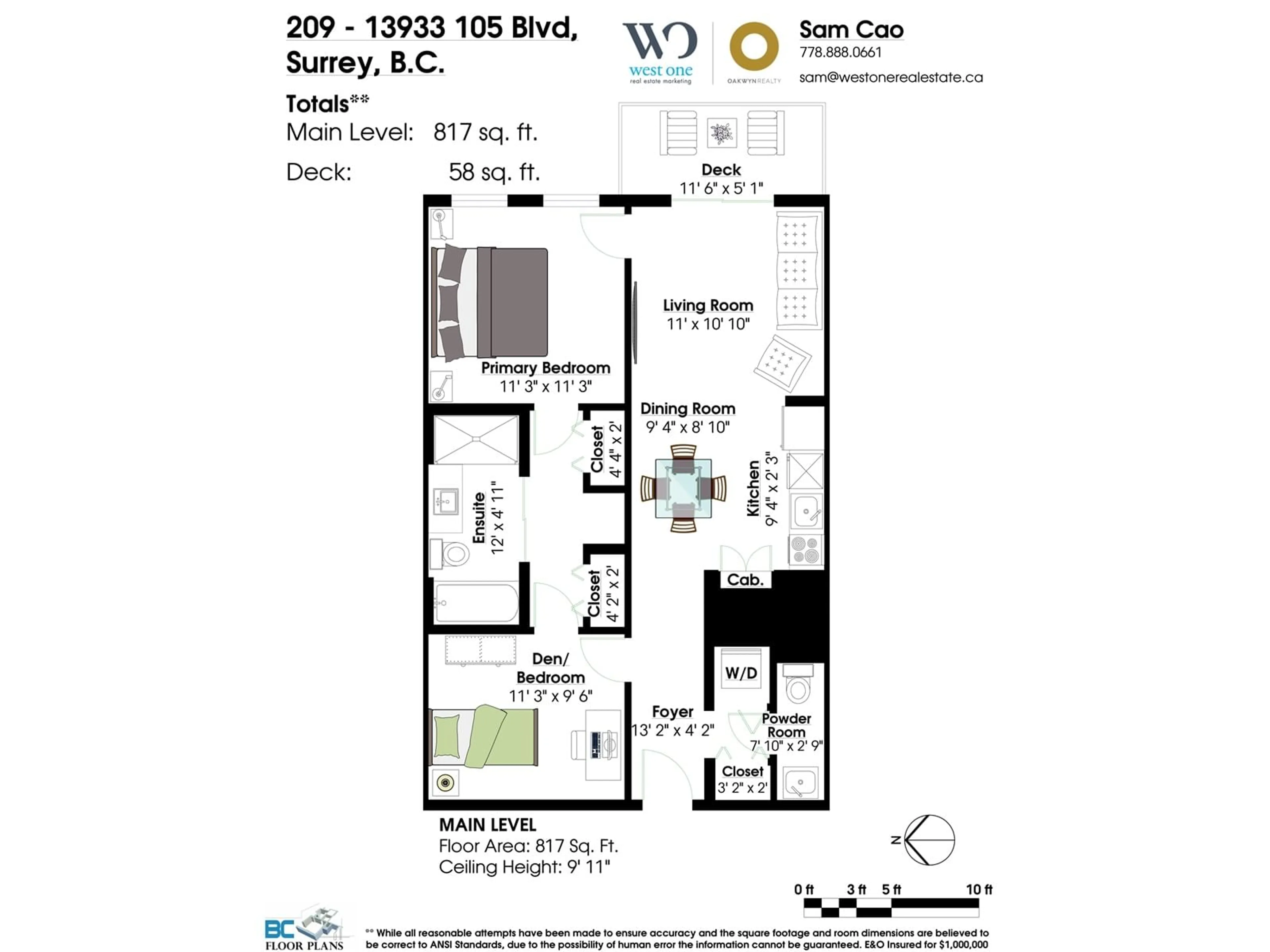 Floor plan for 209 13933 105 BOULEVARD, Surrey British Columbia V3T0R6