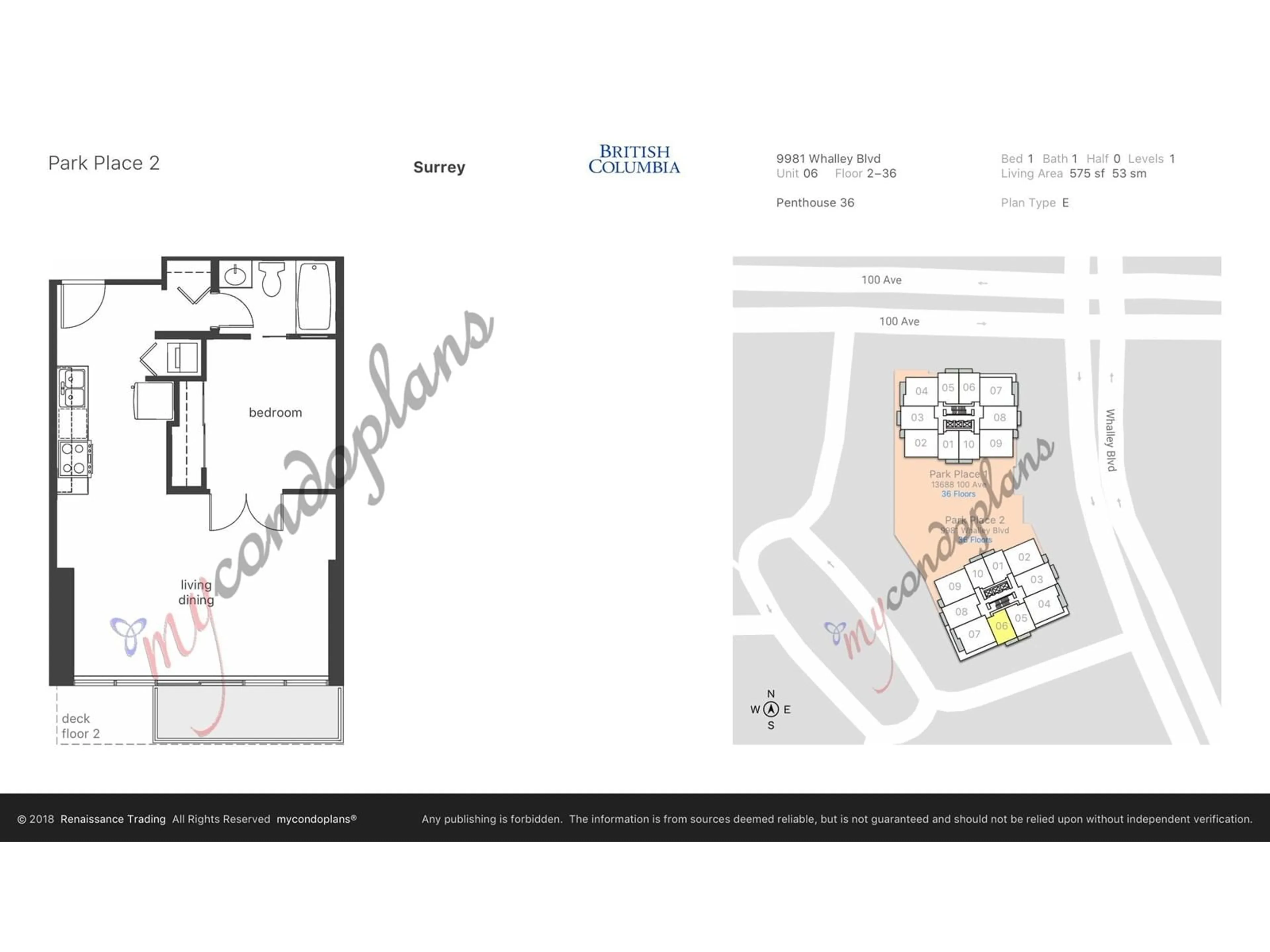 Floor plan for 1106 9981 WHALLEY BOULEVARD, Surrey British Columbia V3T0G6