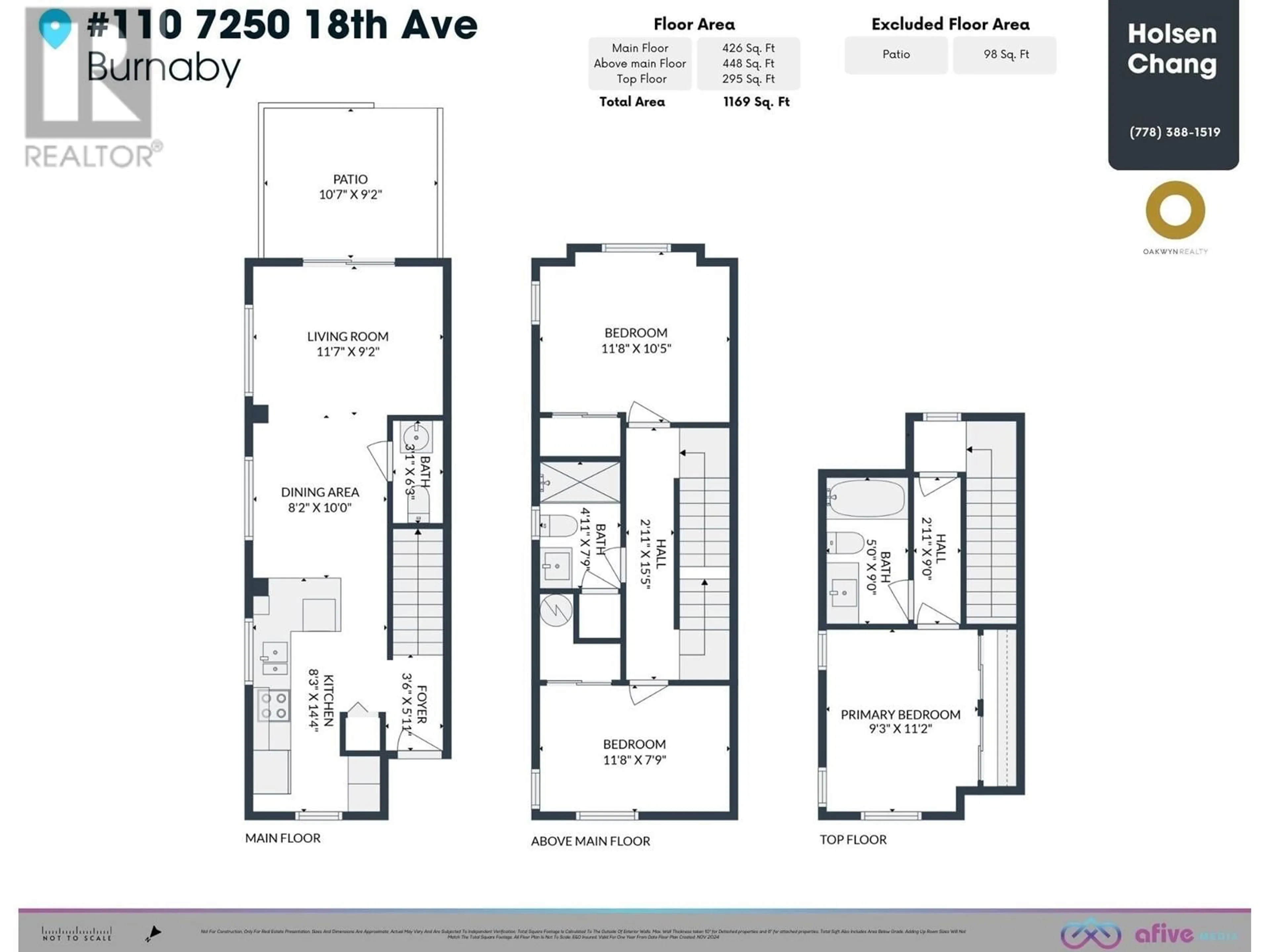 Floor plan for 110 7250 18TH AVENUE, Burnaby British Columbia V3N1H3