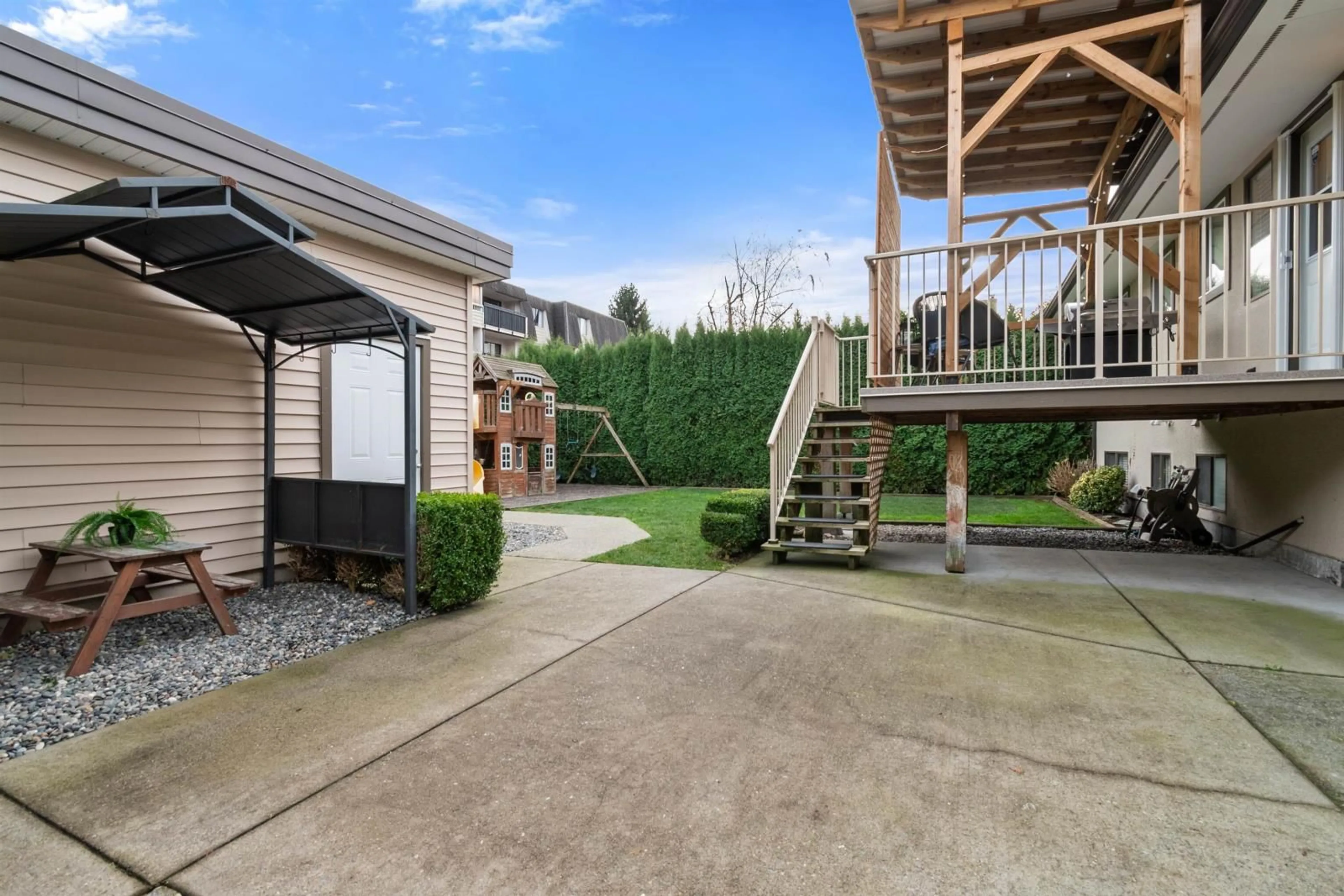 Patio, the fenced backyard for 9490 TUPPER STREET, Chilliwack British Columbia V2P4G4