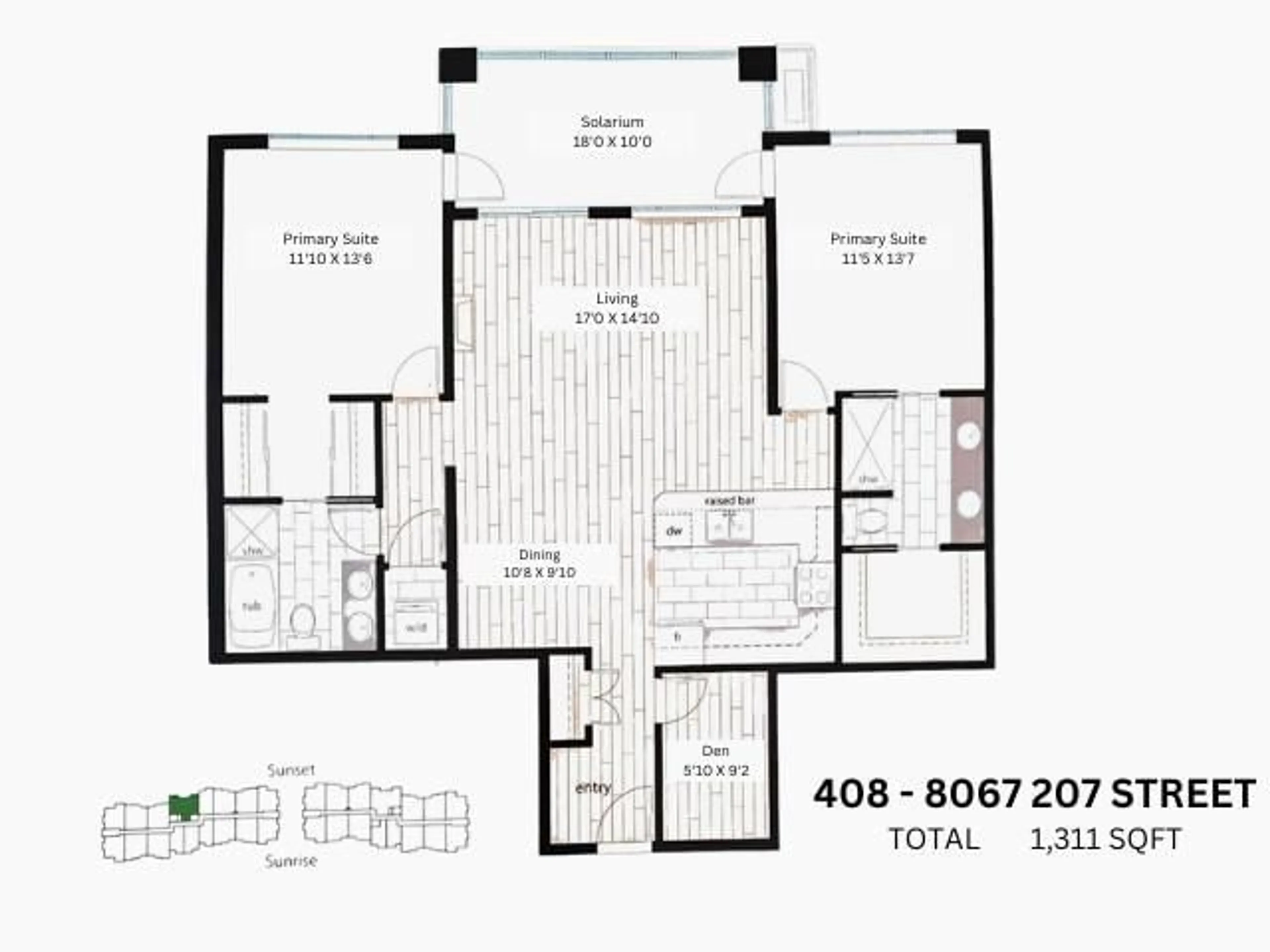 Floor plan for 408 8067 207 STREET, Langley British Columbia V2Y0N9