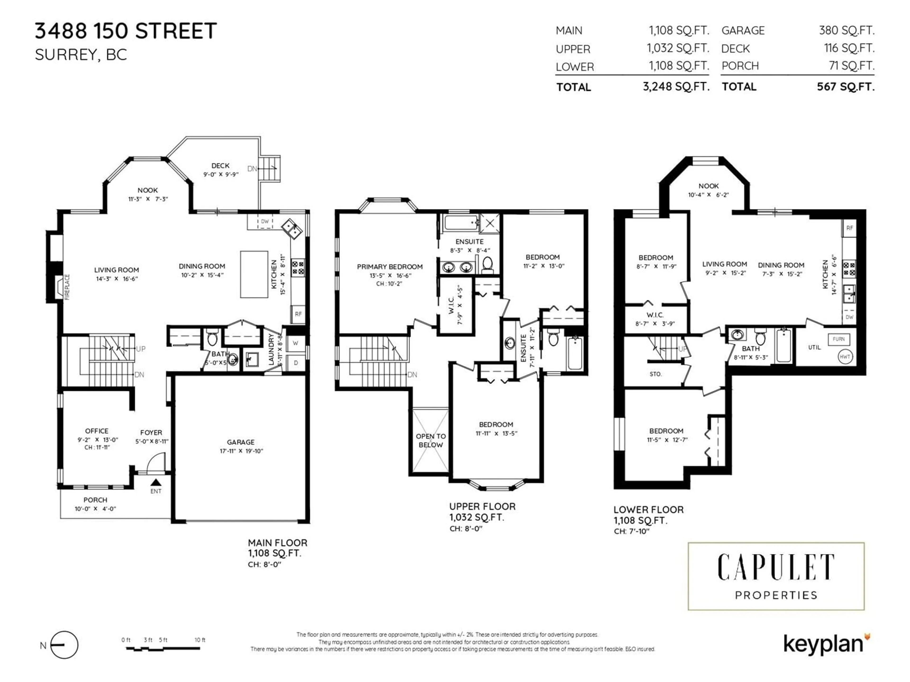 Floor plan for 3488 150 STREET, Surrey British Columbia V3Z0T5