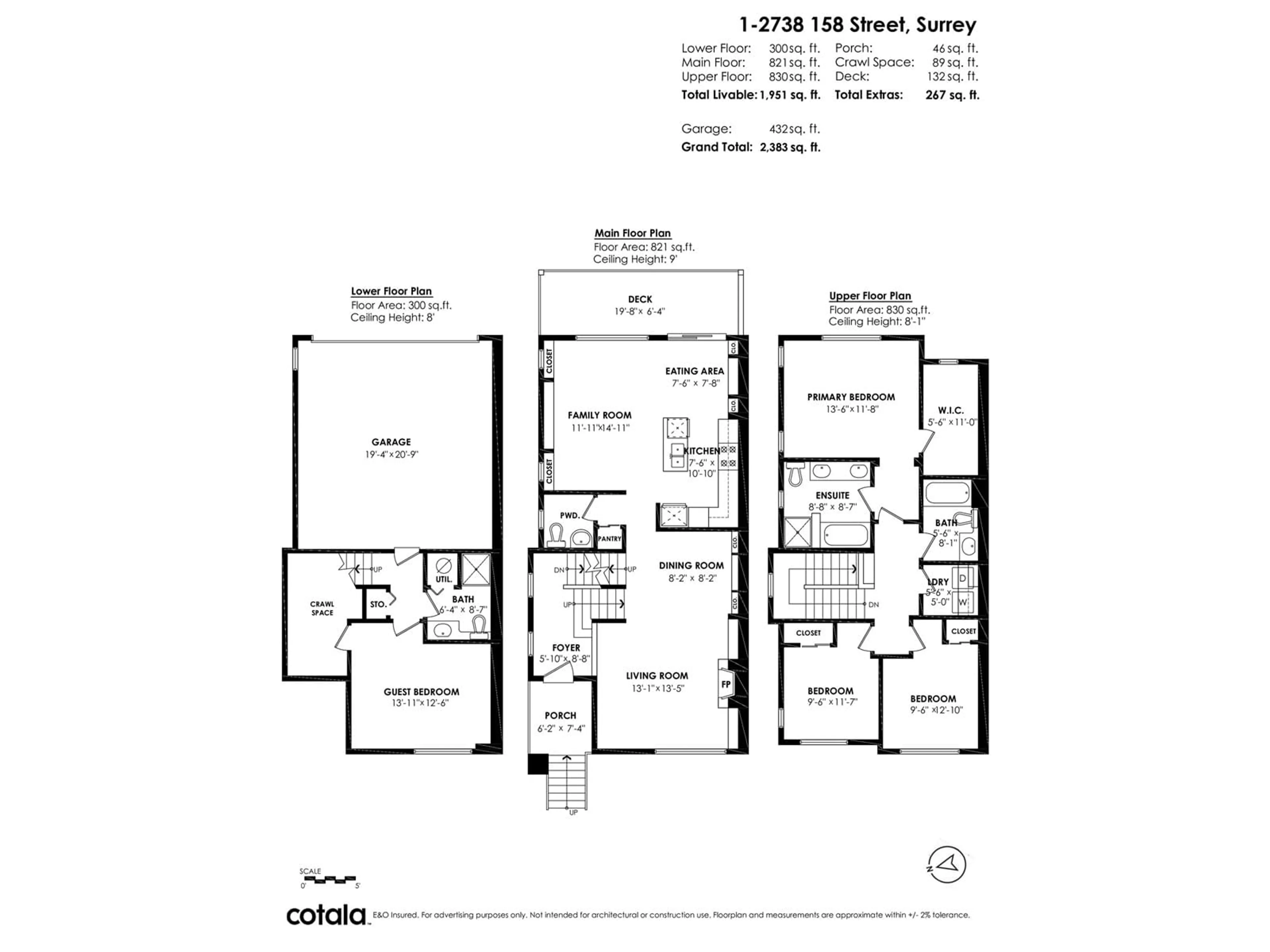 Floor plan for 1 2738 158 STREET, Surrey British Columbia V3Z3K3