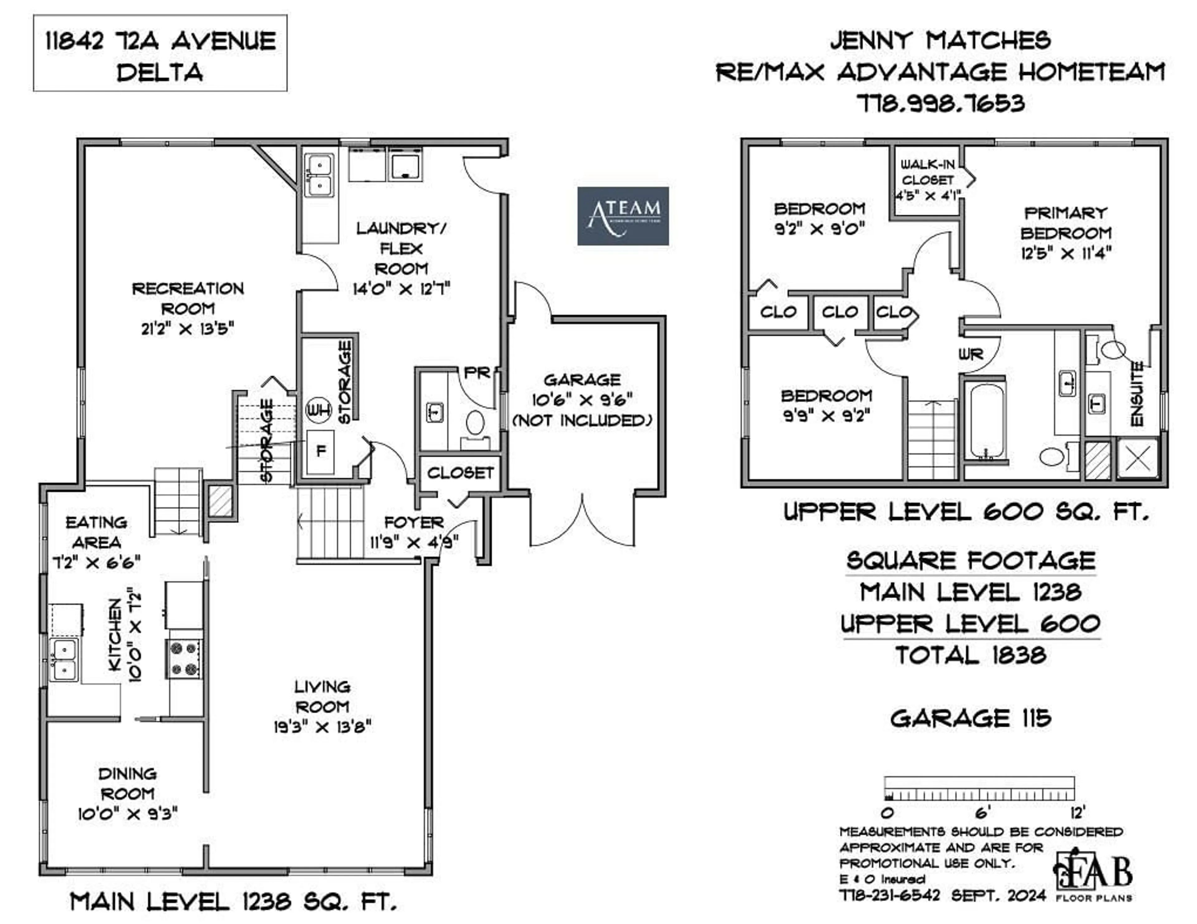 Floor plan for 11842 72A AVENUE, Delta British Columbia V4C1B5