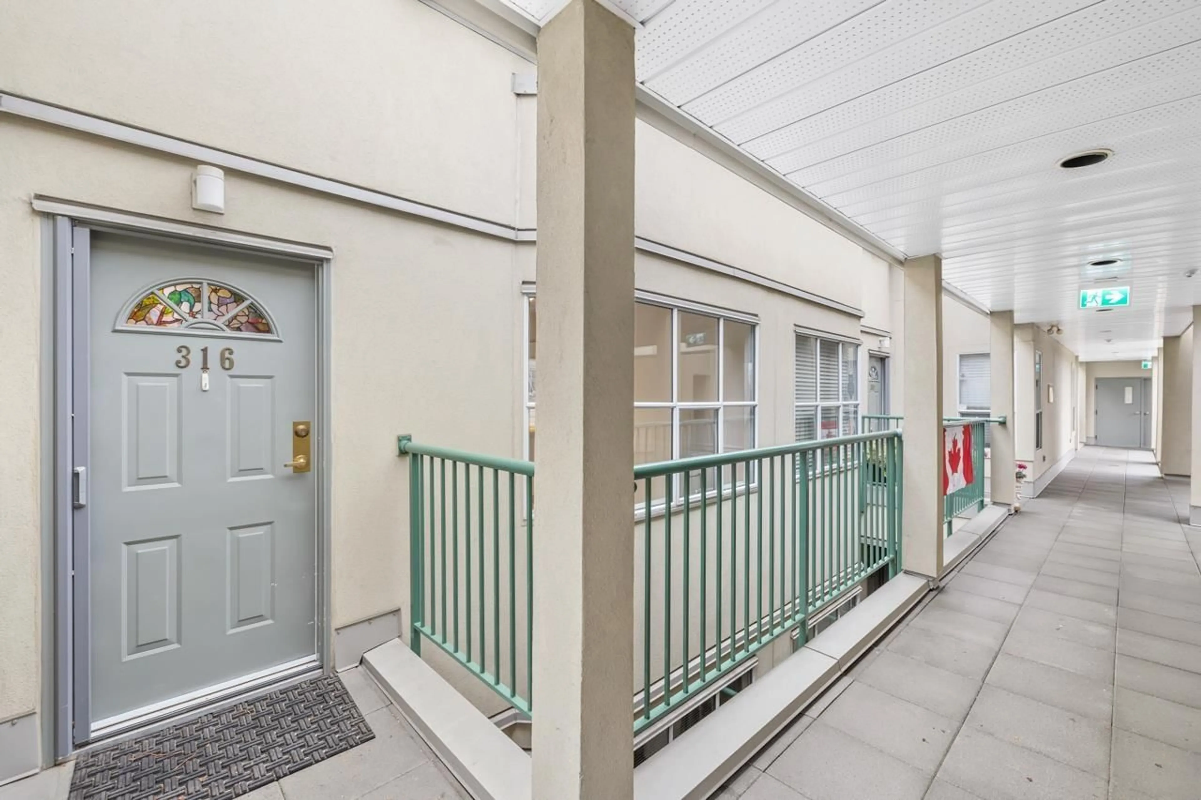 Balcony in the apartment, the street view for 316 20680 56 AVENUE, Langley British Columbia V3A3Z1